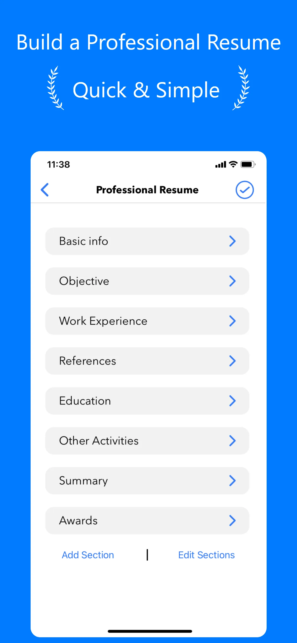 Resume Builder⁺ iphone screenshot 1