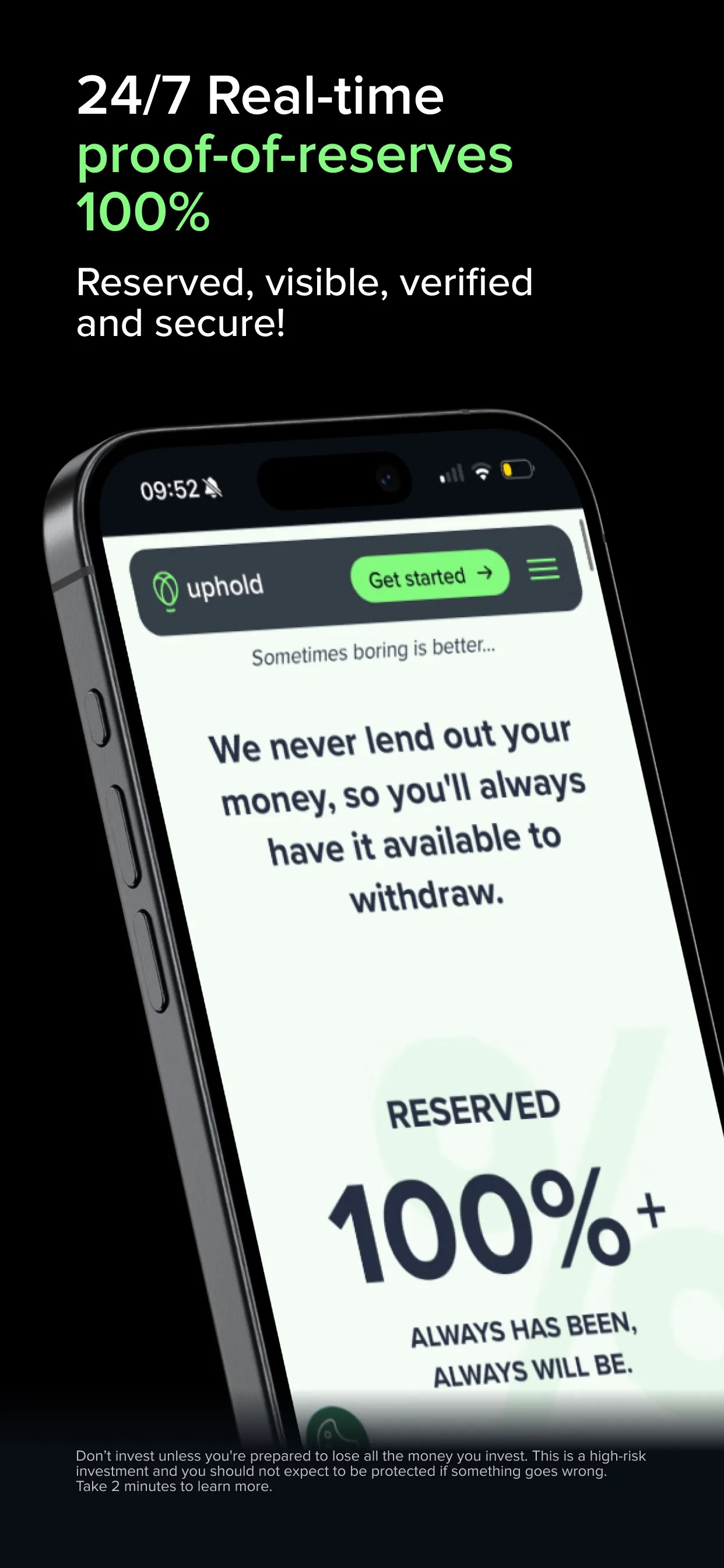 Uphold: Buy BTC, ETH and 360+ iphone screenshot 3