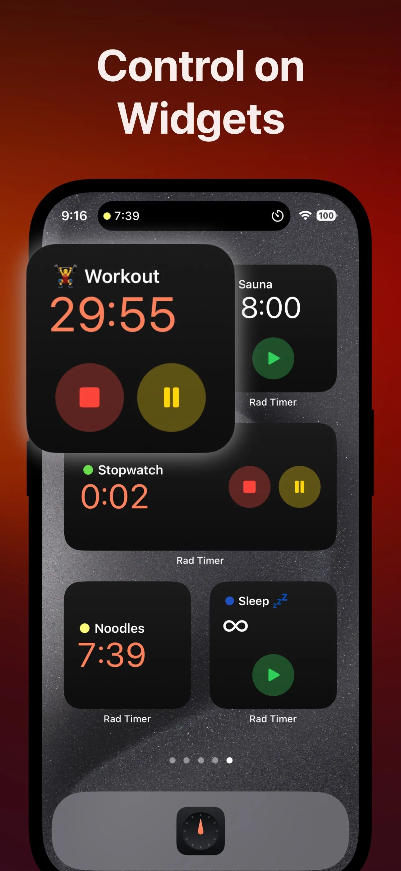 Multiple Timers + Widgets: Rad iphone screenshot 2
