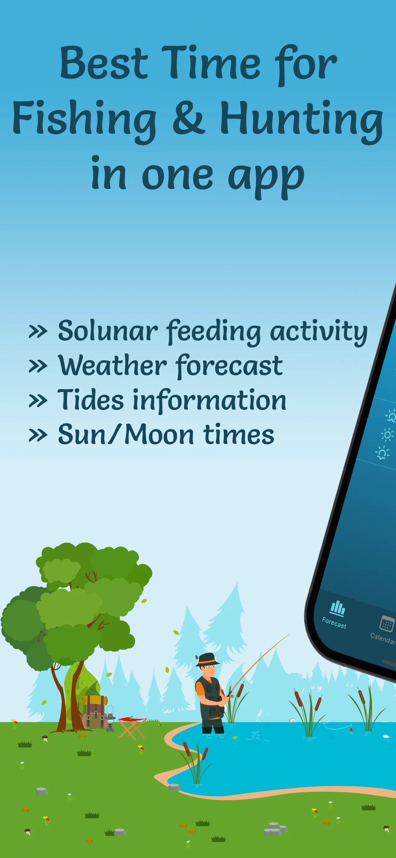 Fishing & Hunting Solunar Time iphone screenshot 1