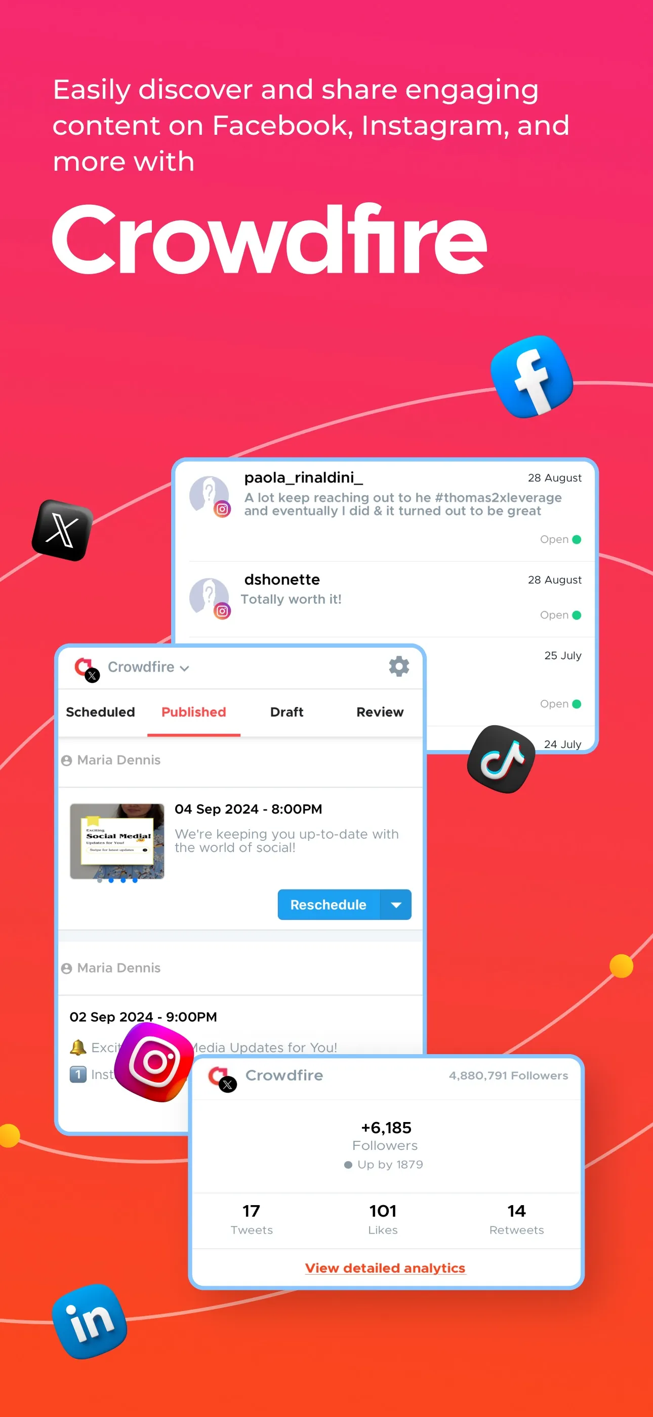 Crowdfire iphone screenshot 1