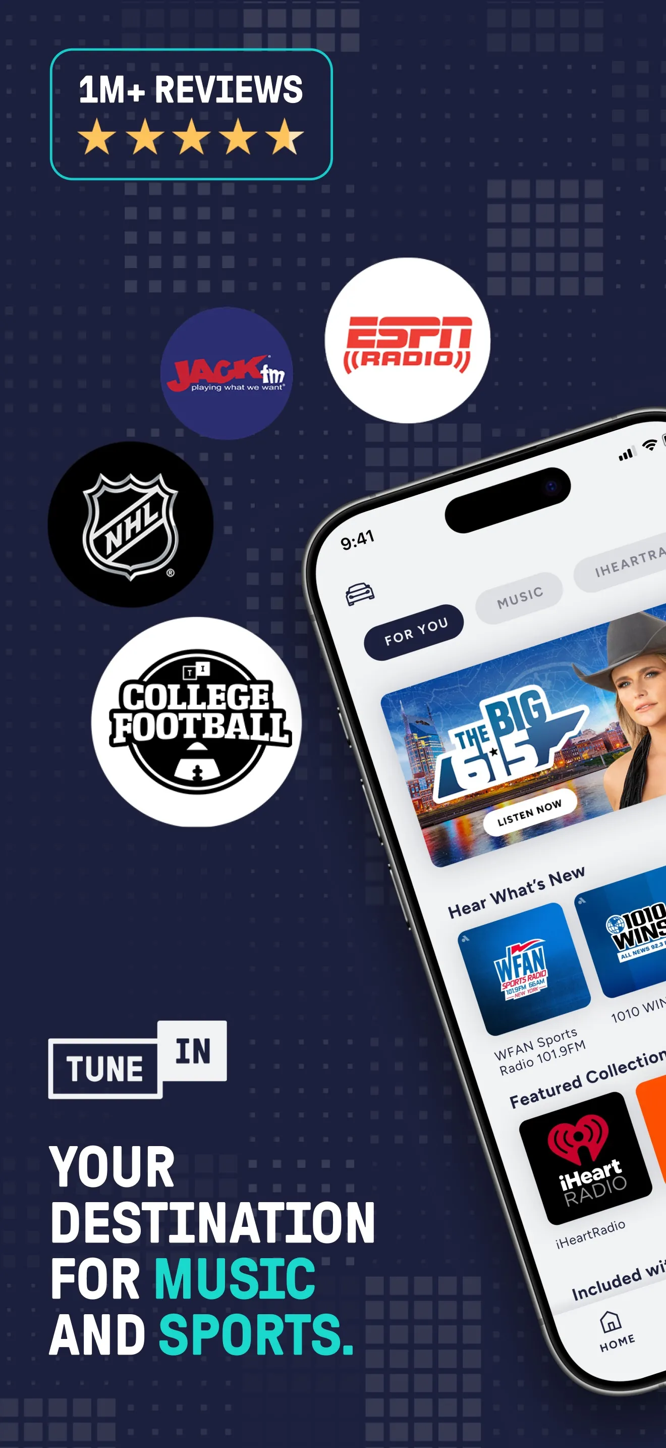 TuneIn Radio: Music & Sports iphone screenshot 1
