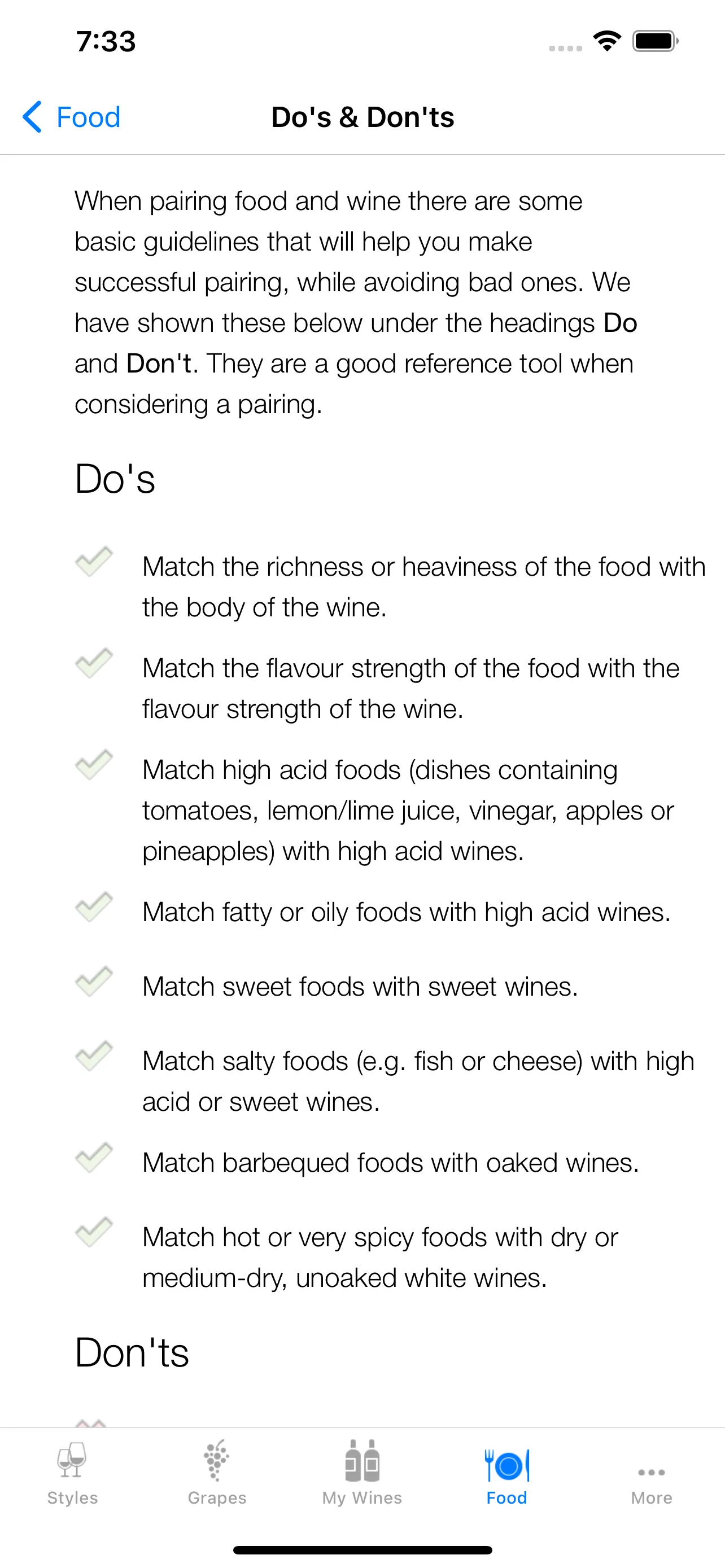 Pocket Wine Pairing: Sommelier iphone screenshot 2
