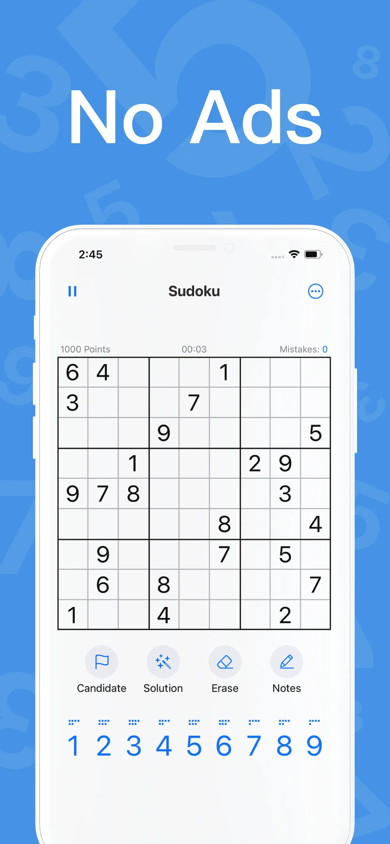 Sudoku - No ads iphone screenshot 2