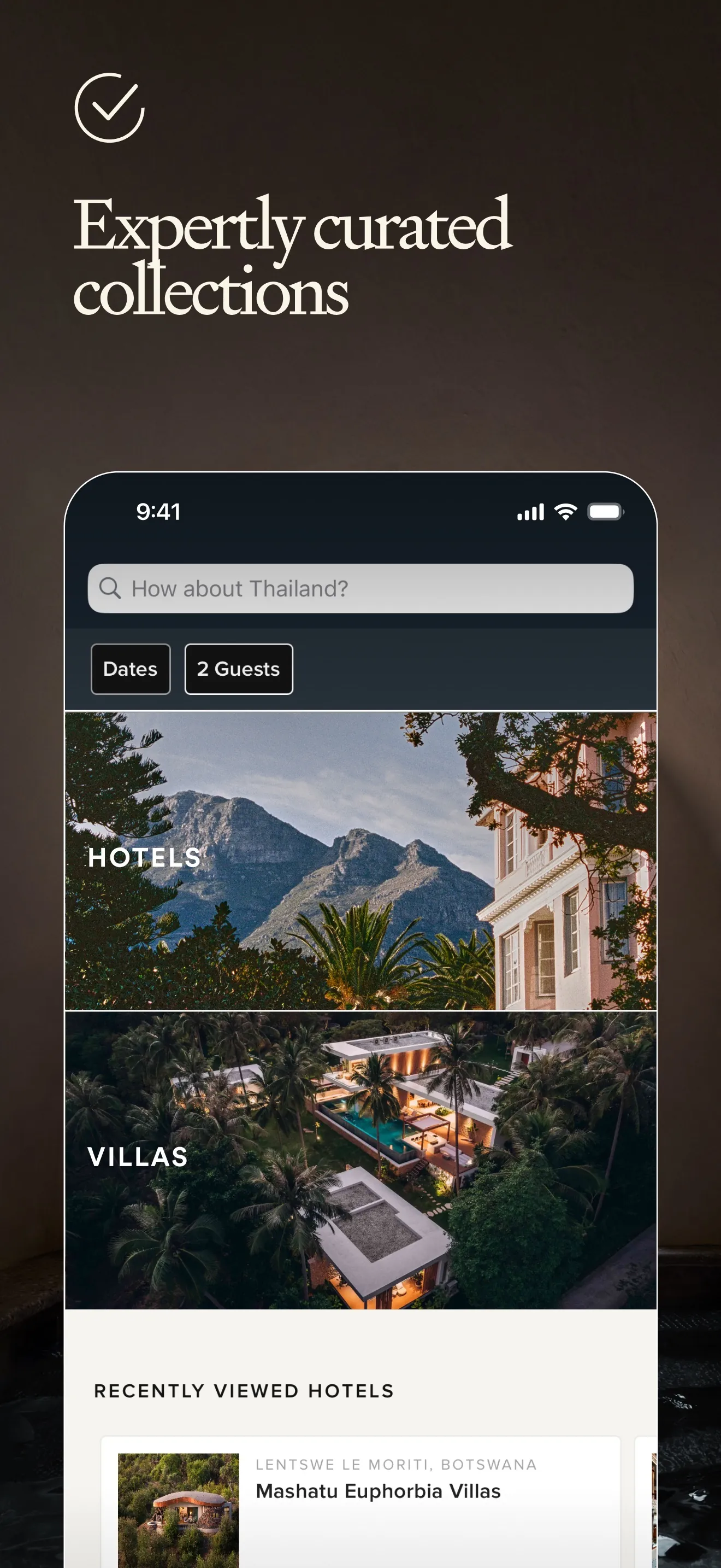 Mr & Mrs Smith boutique hotels iphone screenshot 1