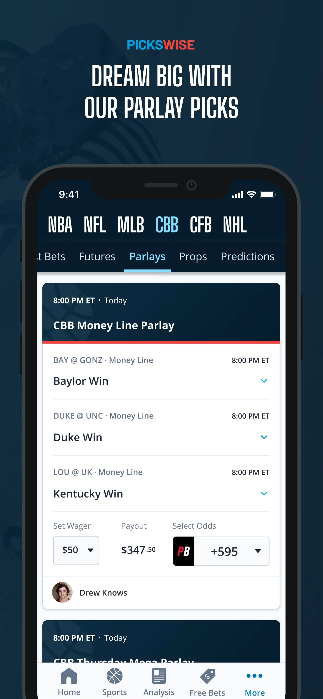 Pickswise Sports Betting iphone screenshot 7