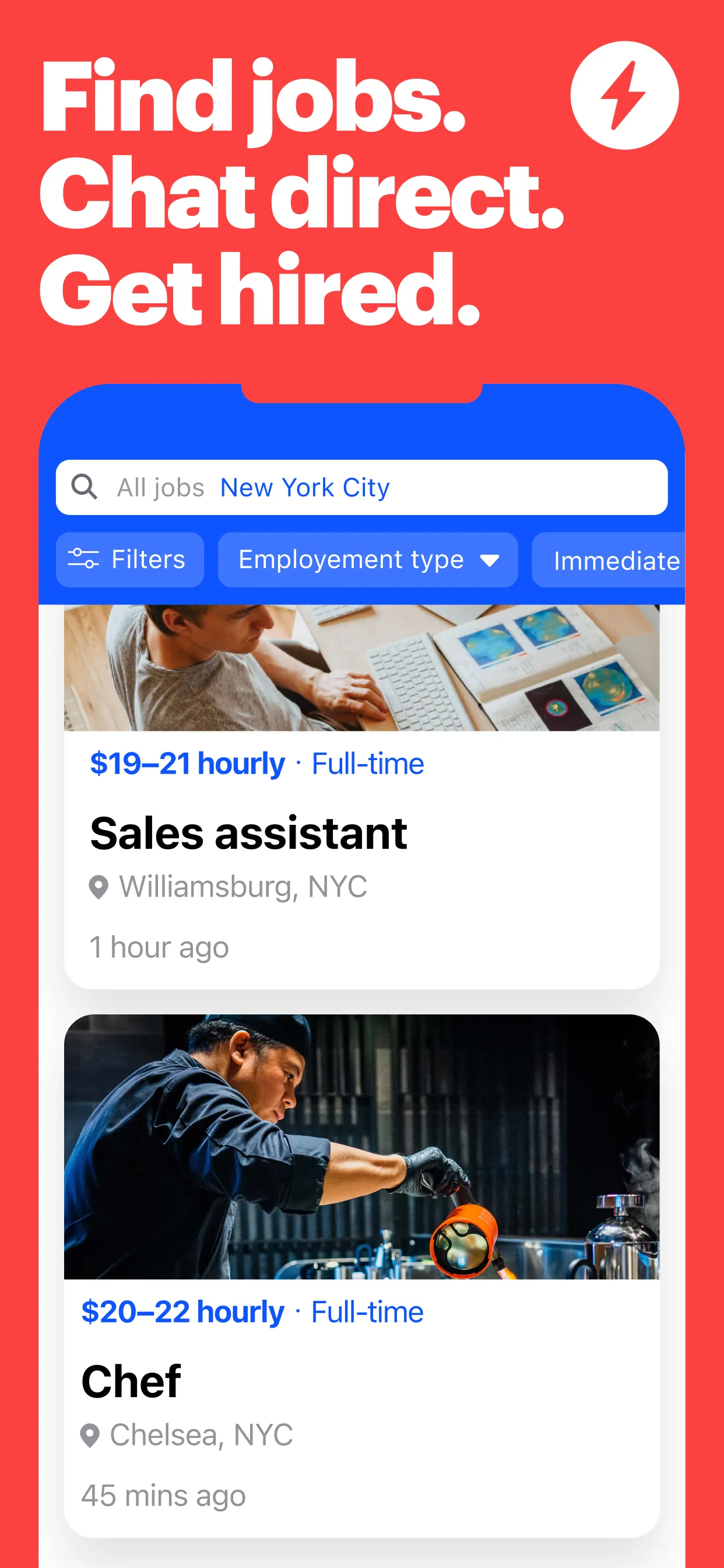 JOB TODAY: #1 Hiring App iphone screenshot 1