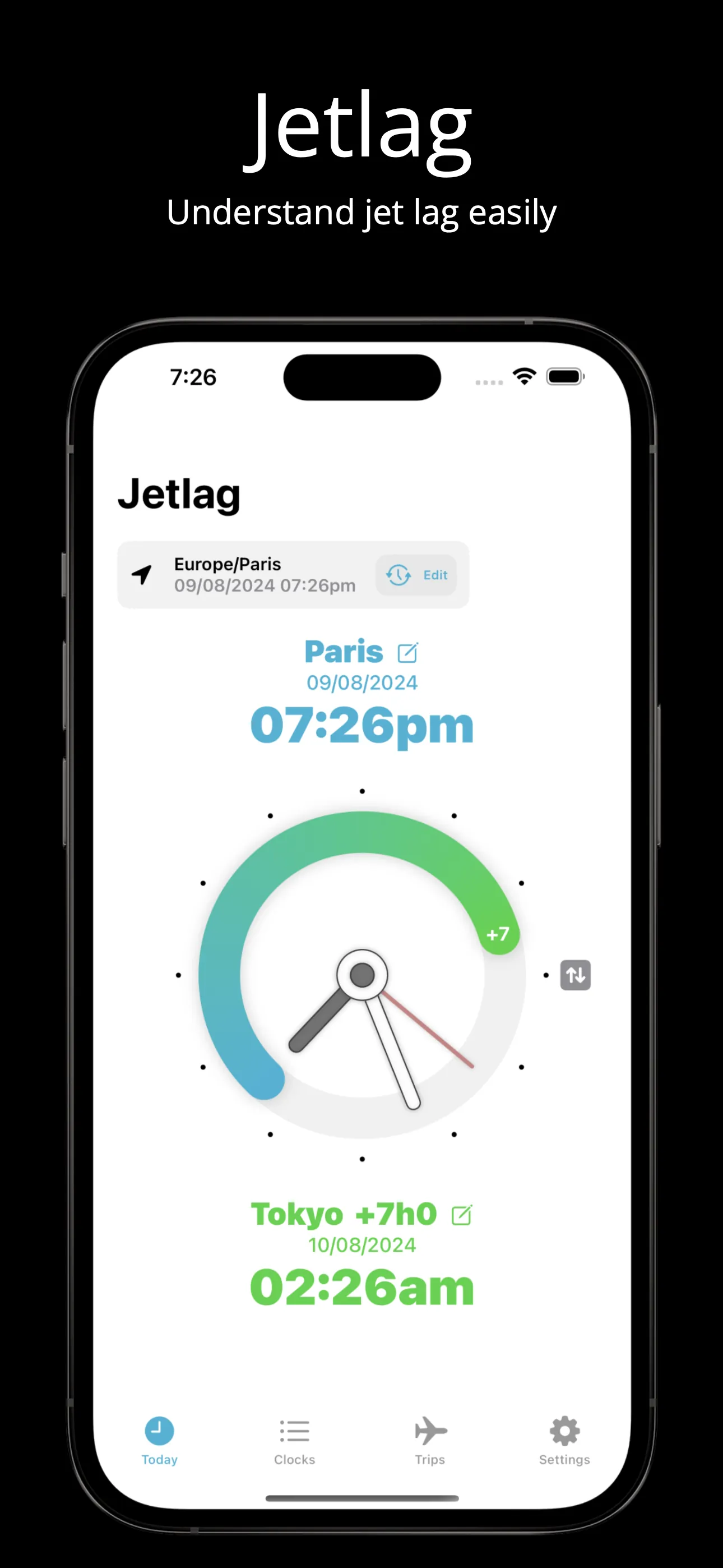 Jetlag - Time zone iphone screenshot 2