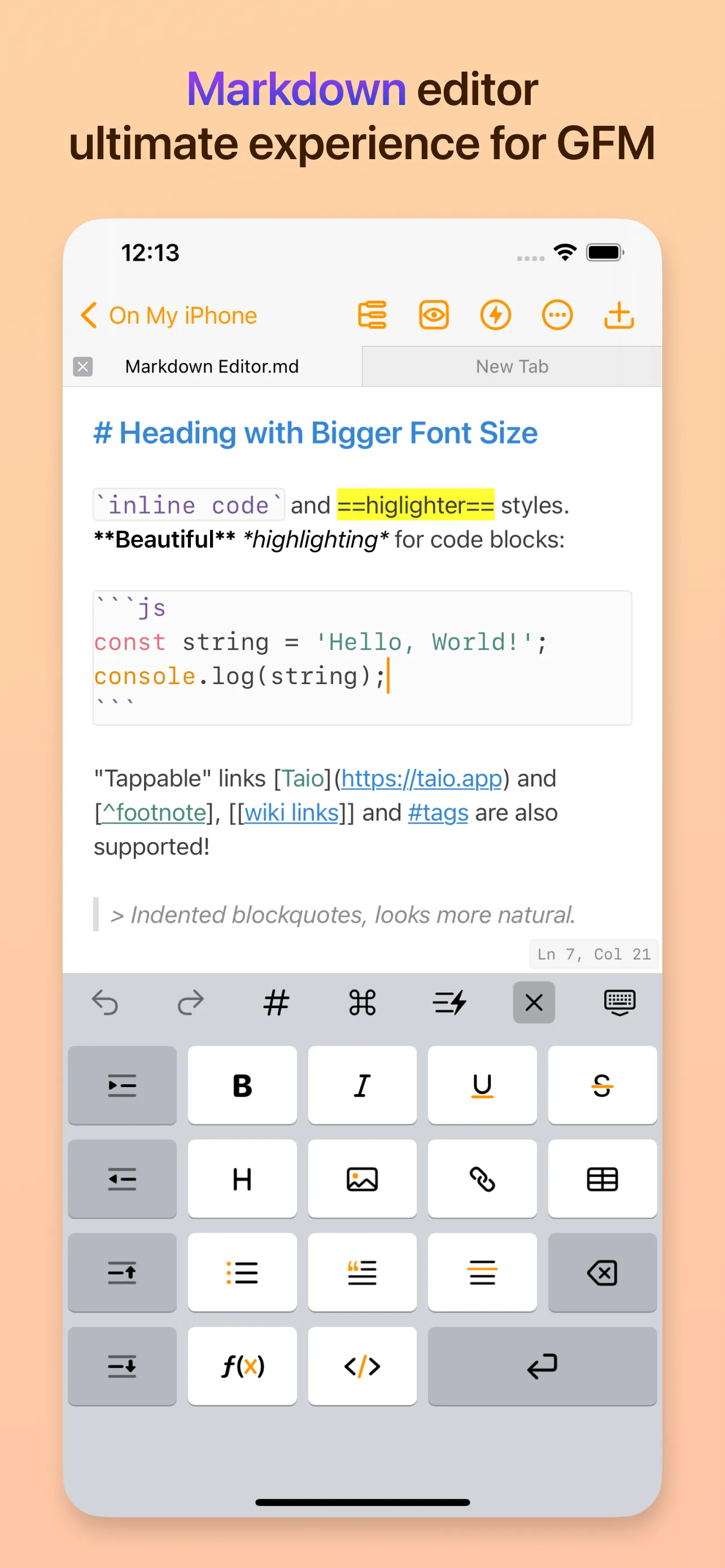 Taio - Markdown & Text Actions iphone screenshot 1