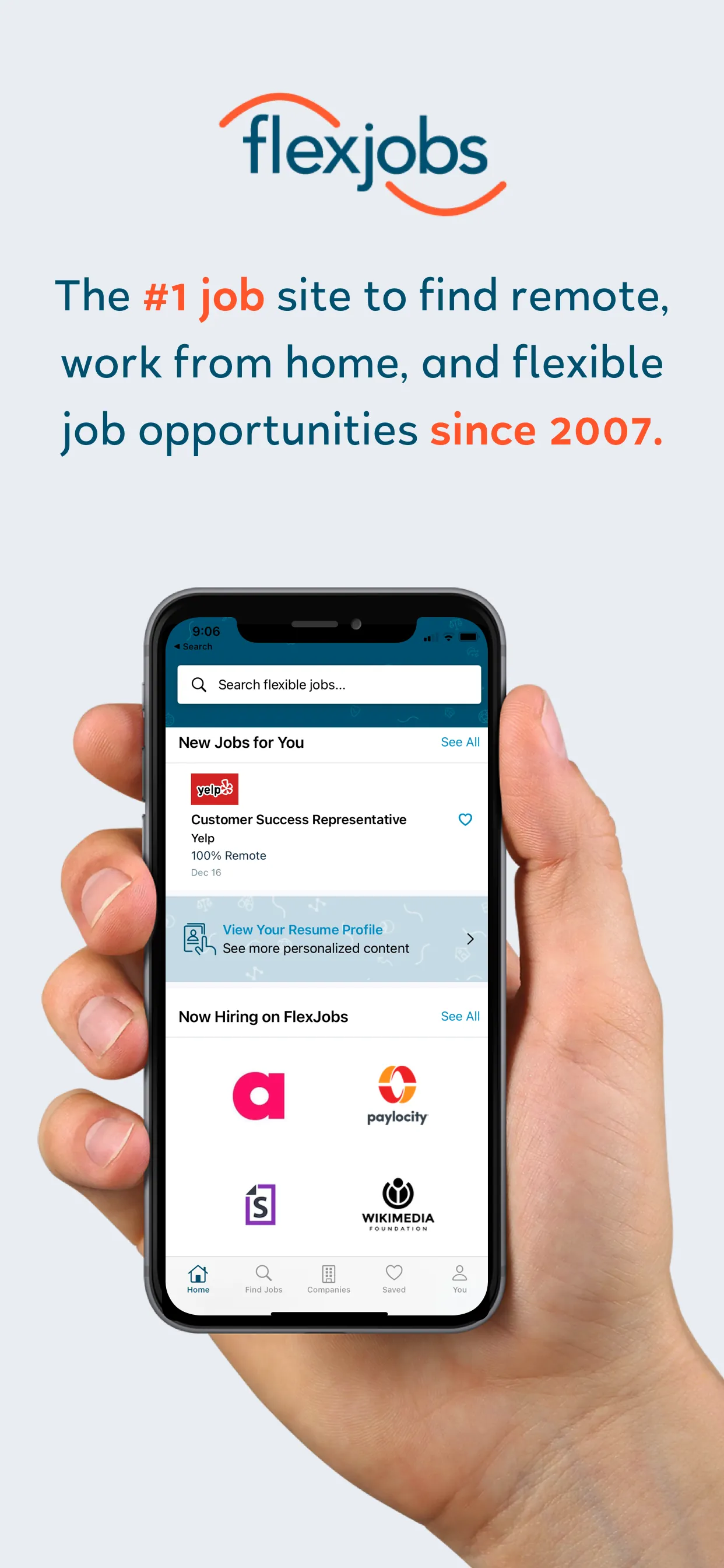 Remote Job Search  - FlexJobs iphone screenshot 1
