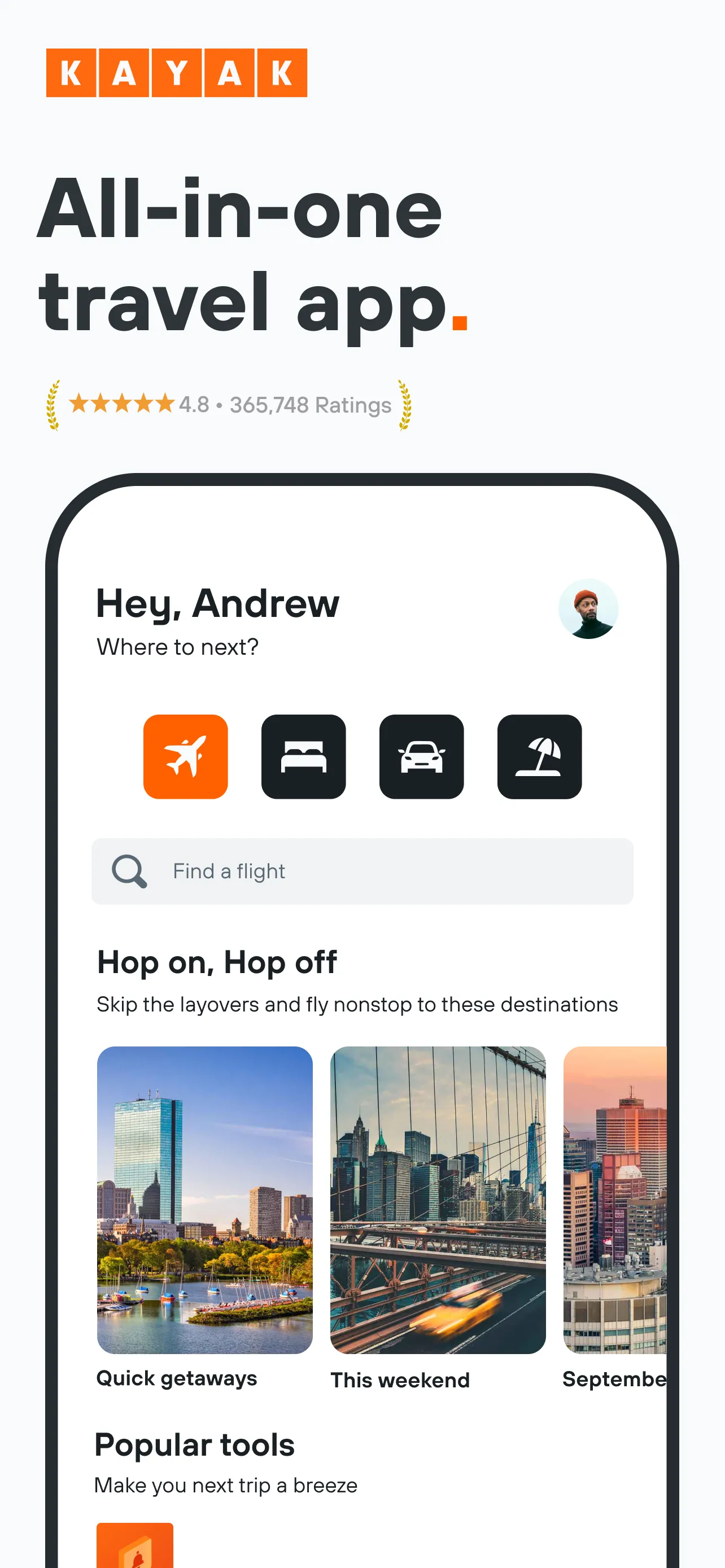 KAYAK: Flights, Hotels & Cars iphone screenshot 2