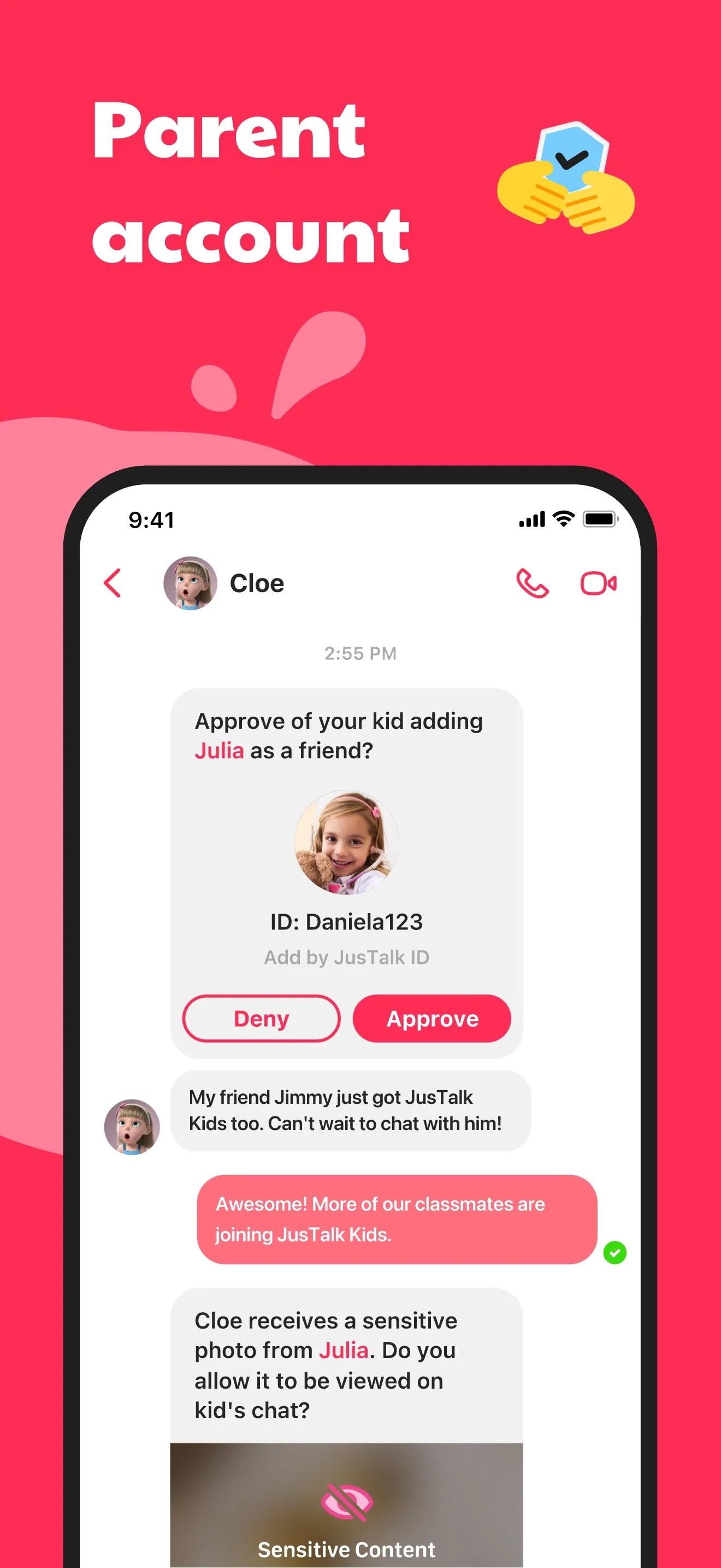 JusTalk Kids - Safe Messenger iphone screenshot 1