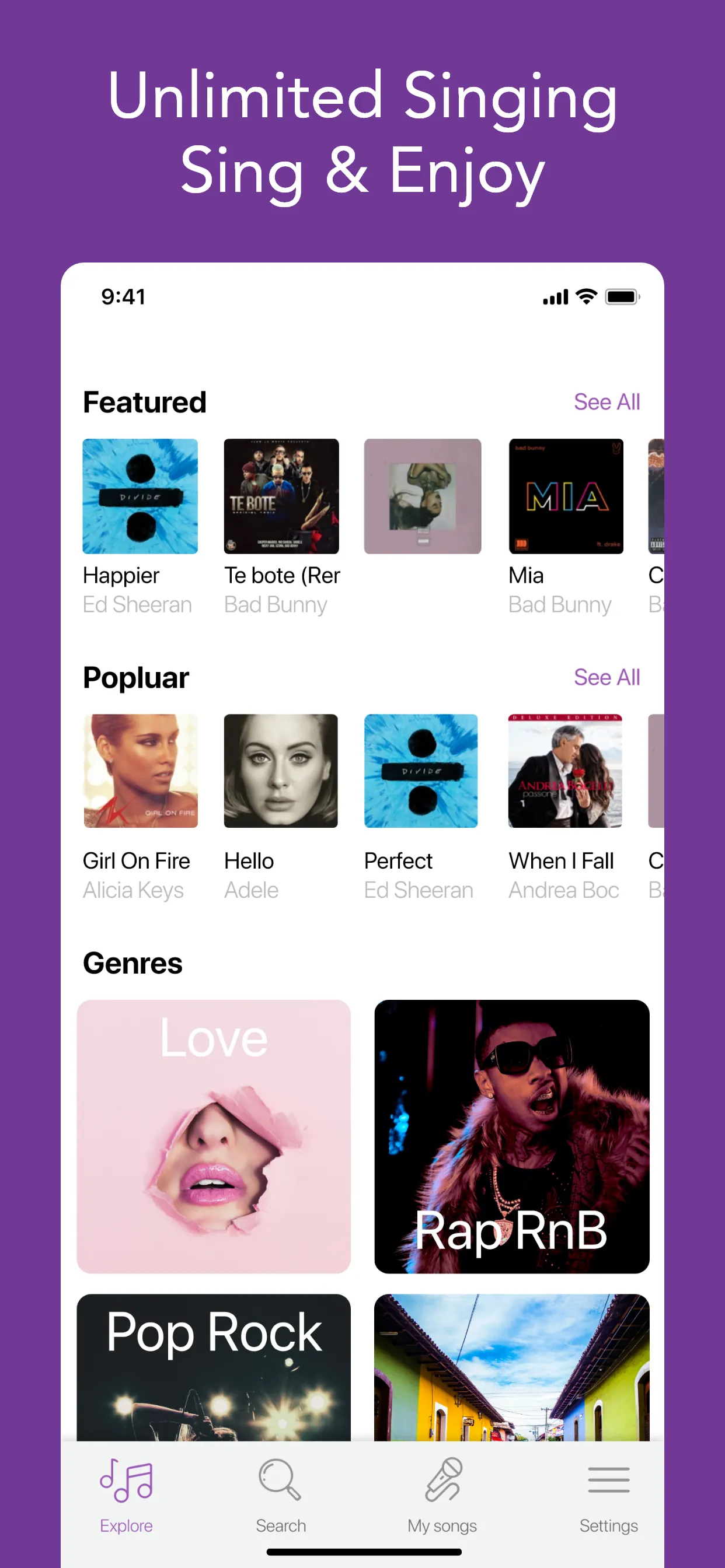 Sing Karaoke - Unlimited Songs iphone screenshot 1