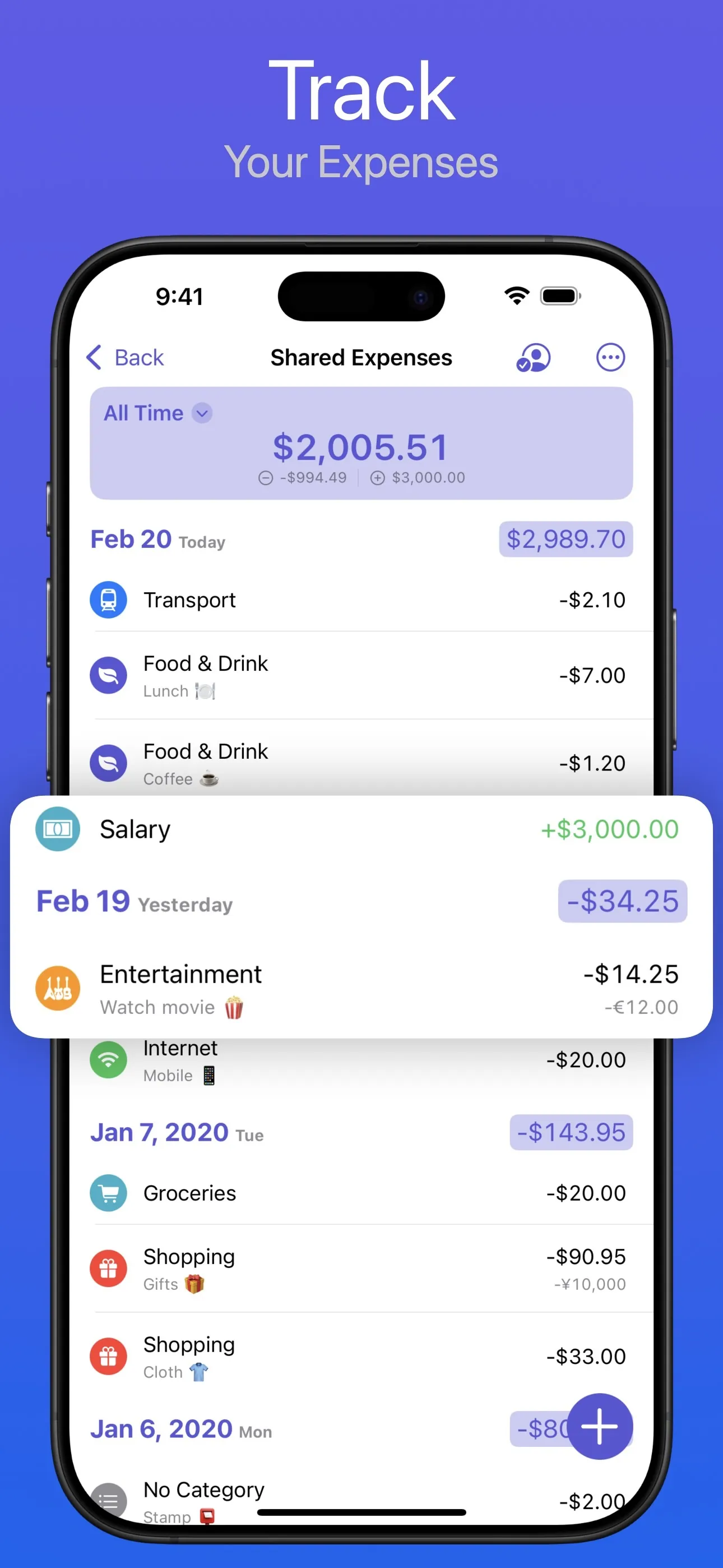 Expenses: Spending Tracker iphone screenshot 1