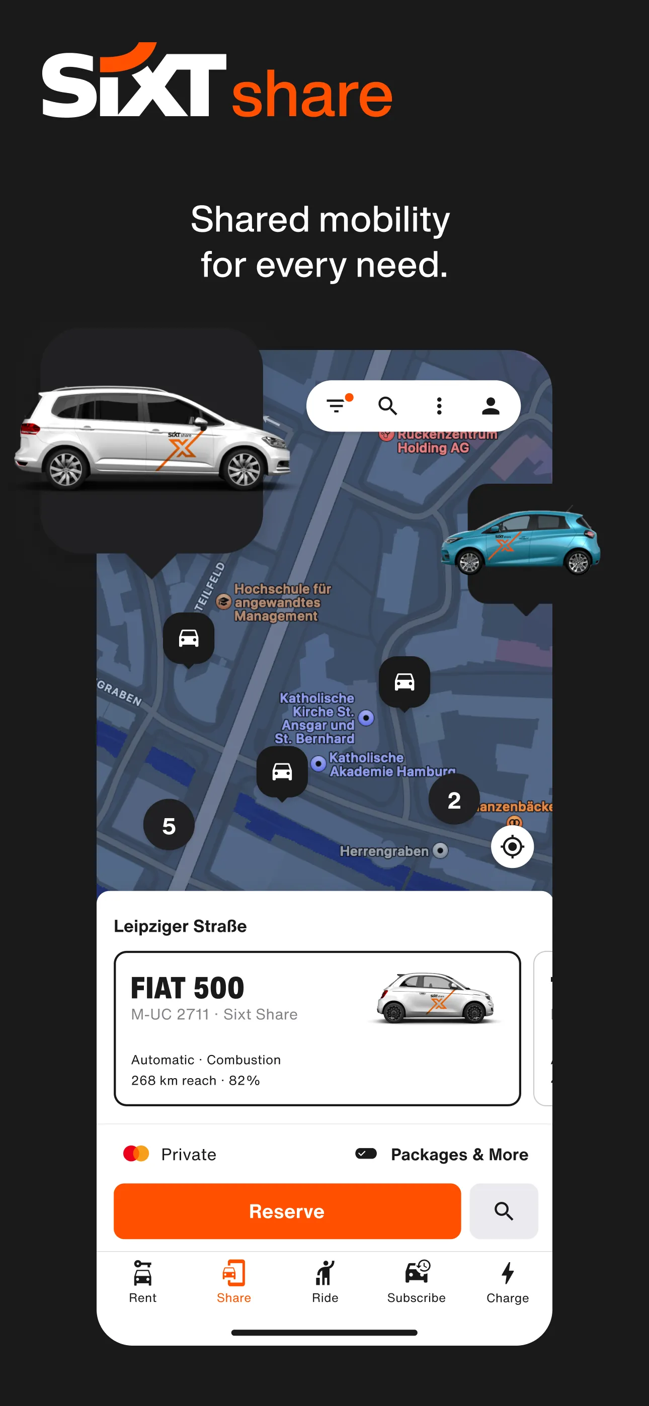 SIXT rent, share, ride & plus iphone screenshot 4
