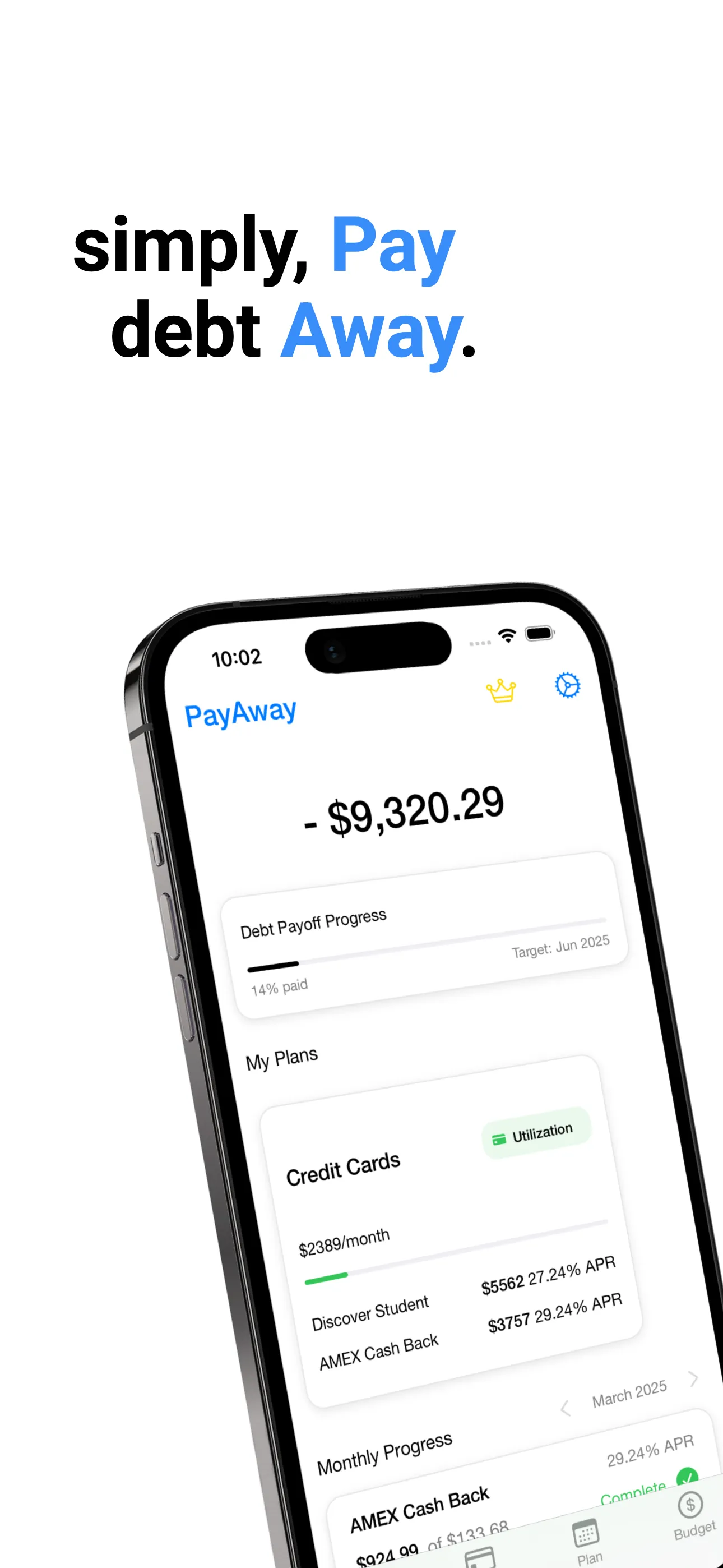 PayAway: Debt Payoff Planner iphone screenshot 1