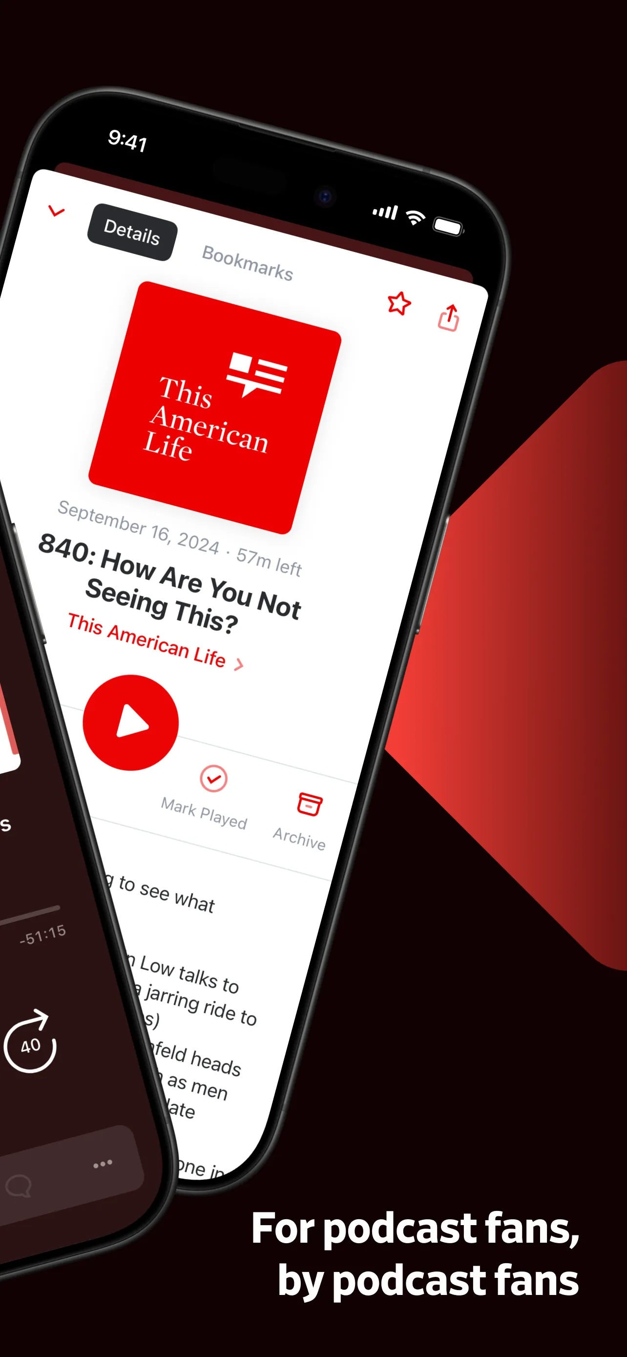 Pocket Casts: Podcast Player iphone screenshot 2