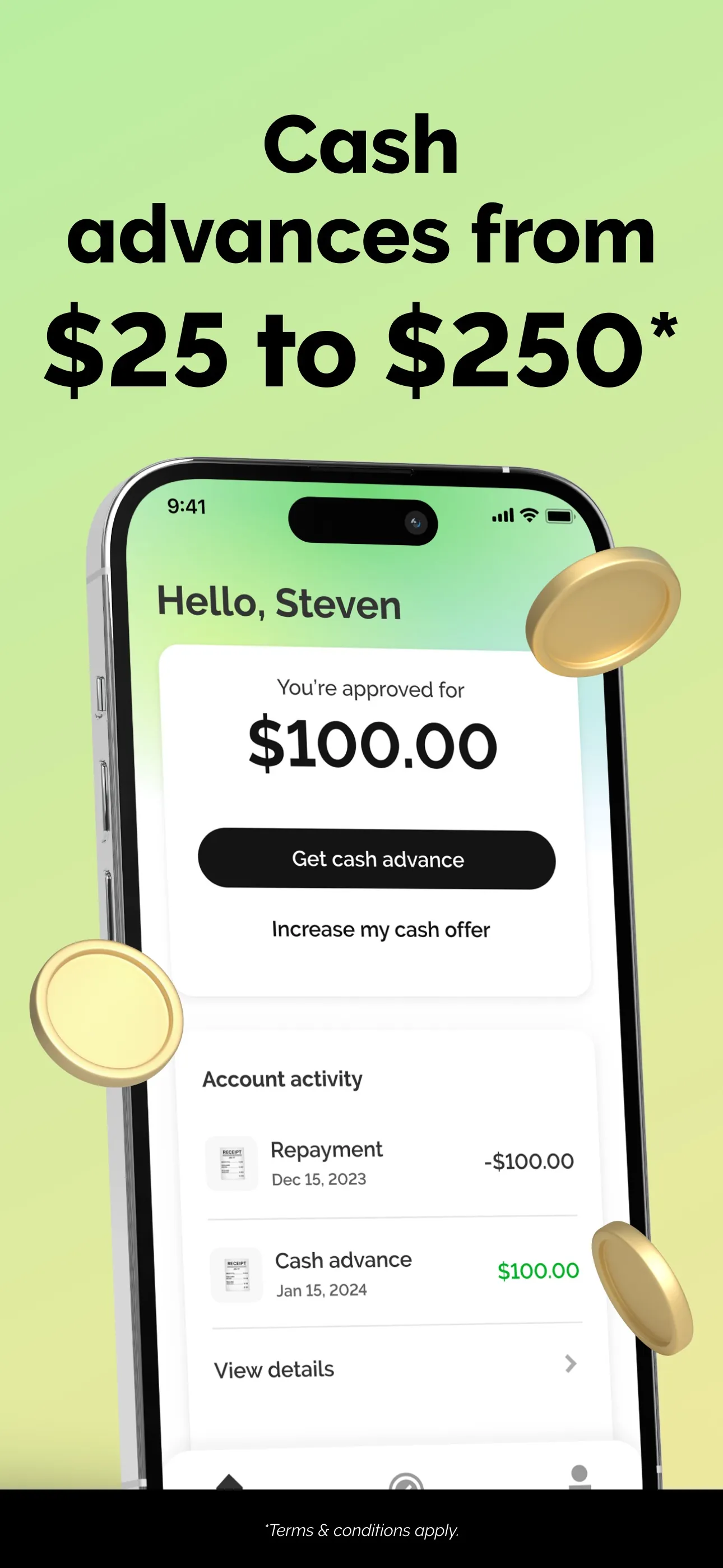 Grant: Cash Advance iphone screenshot 1