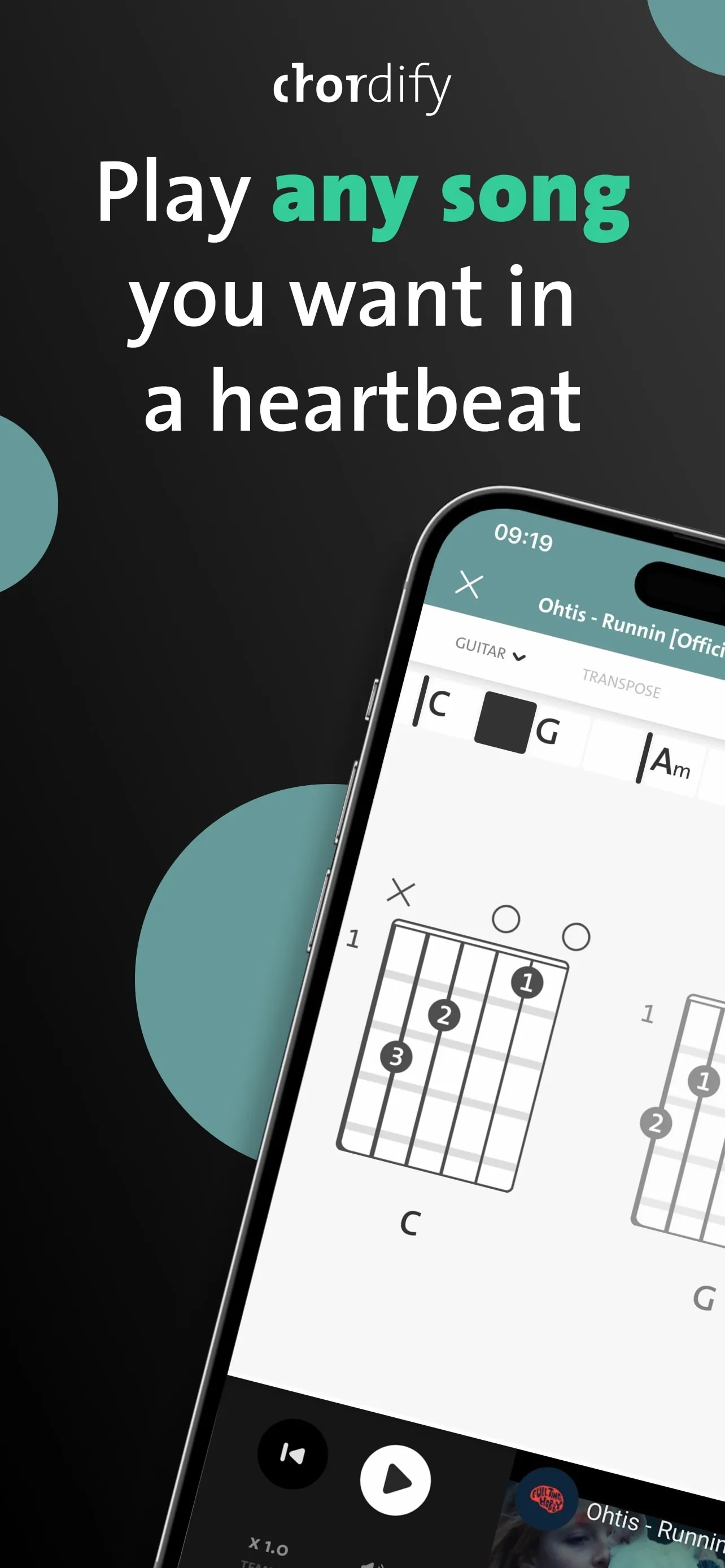 Chordify: Songs, Chords, Tuner iphone screenshot 1