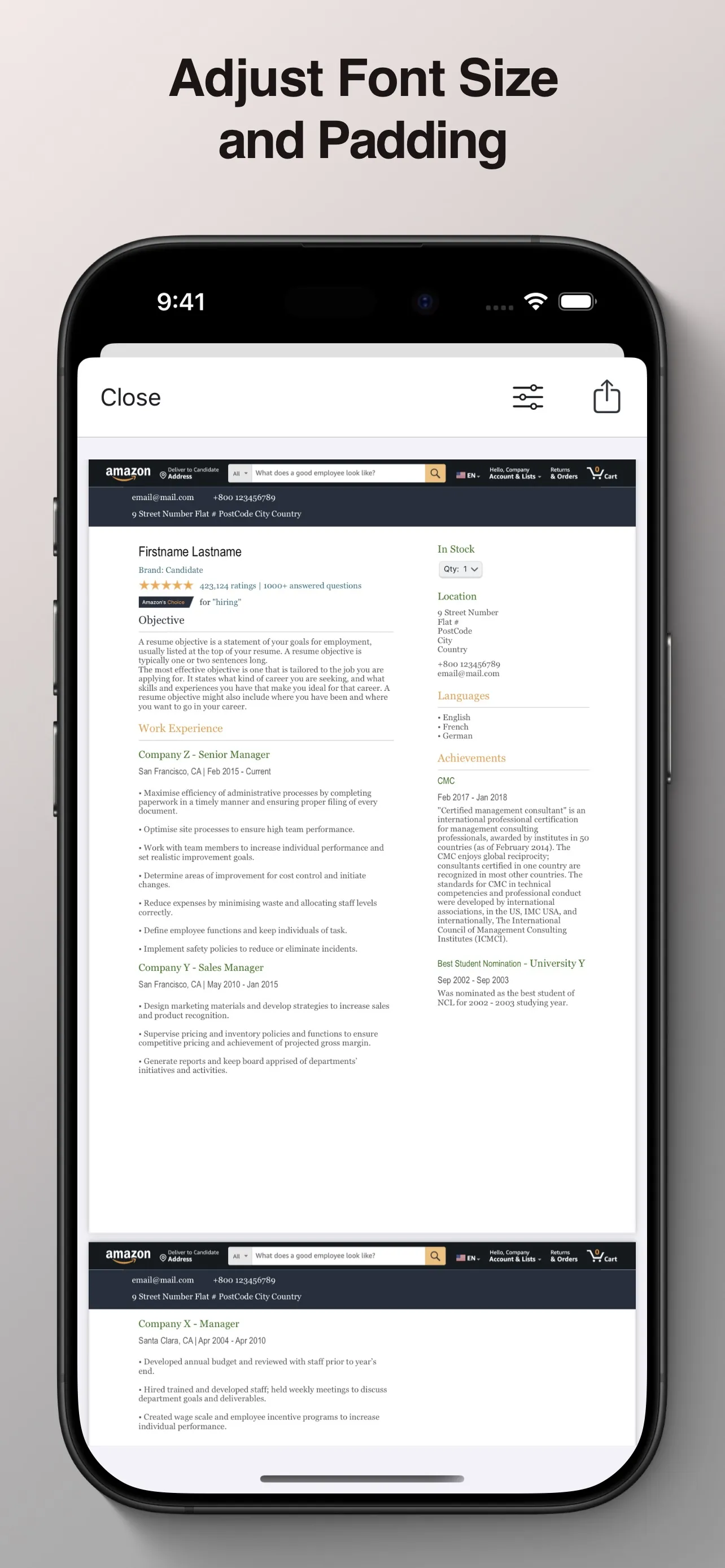 Professional Resume Builder iphone screenshot 5