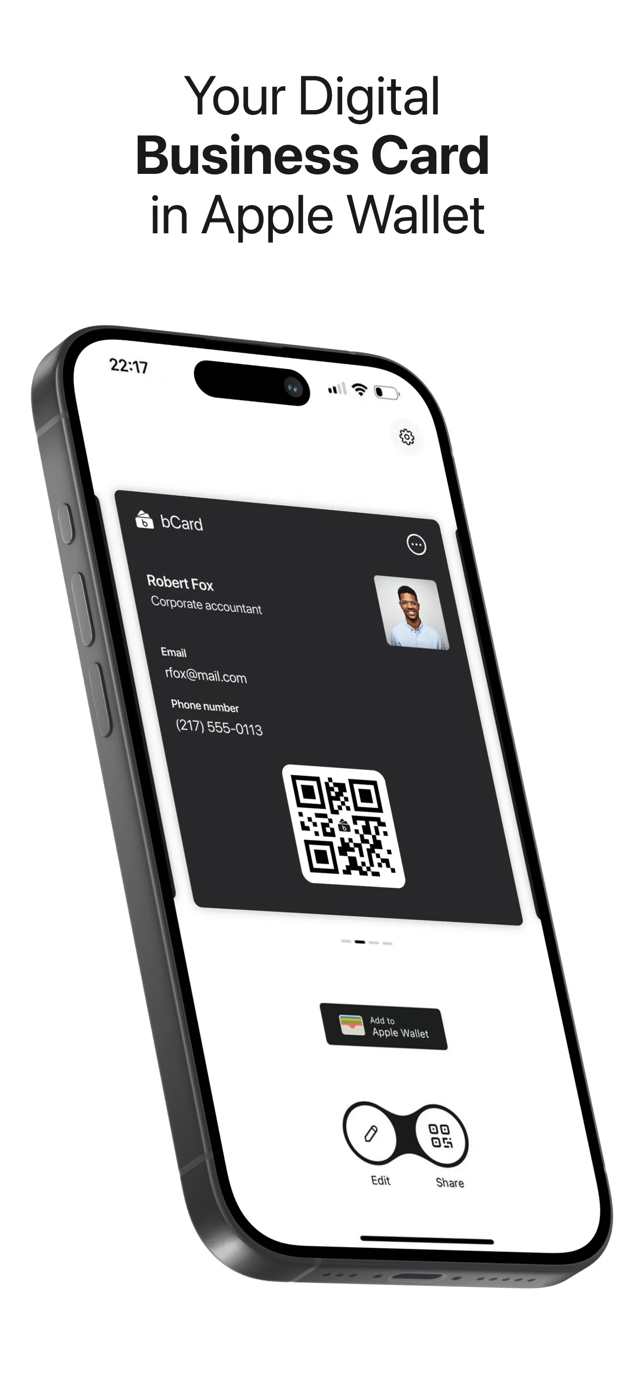 bCard: Digital Business Card iphone screenshot 1