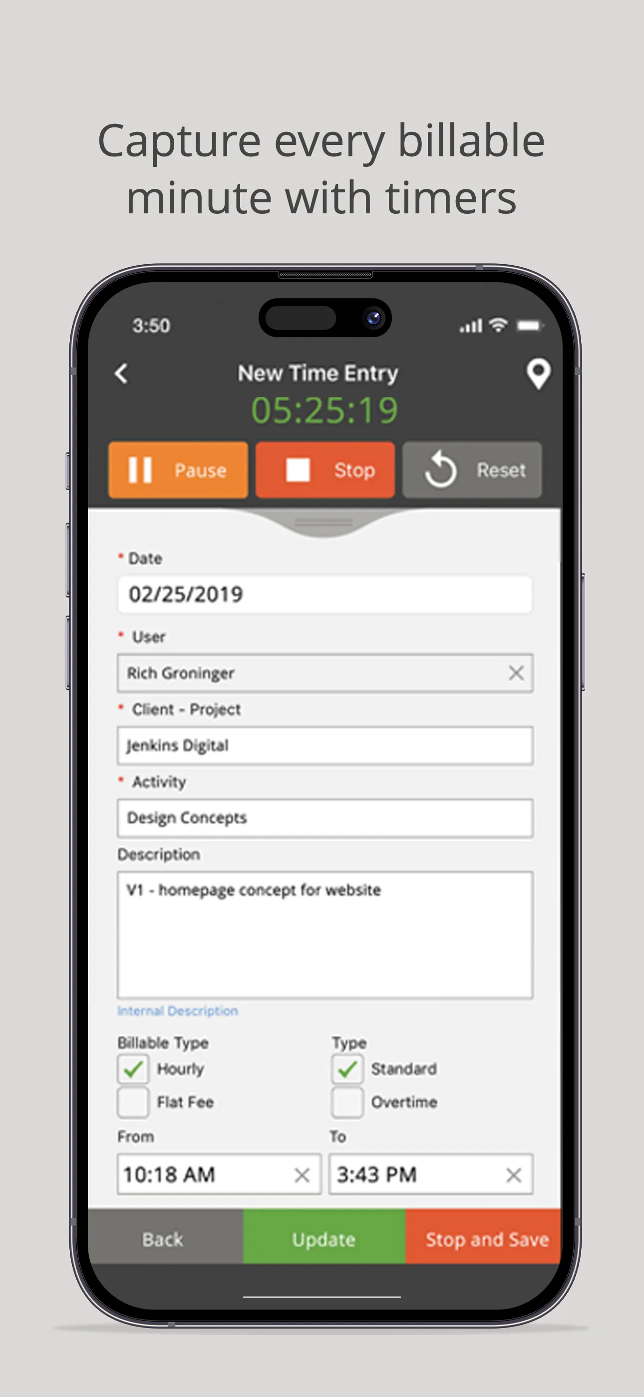 Time Tracker by eBillity iphone screenshot 1