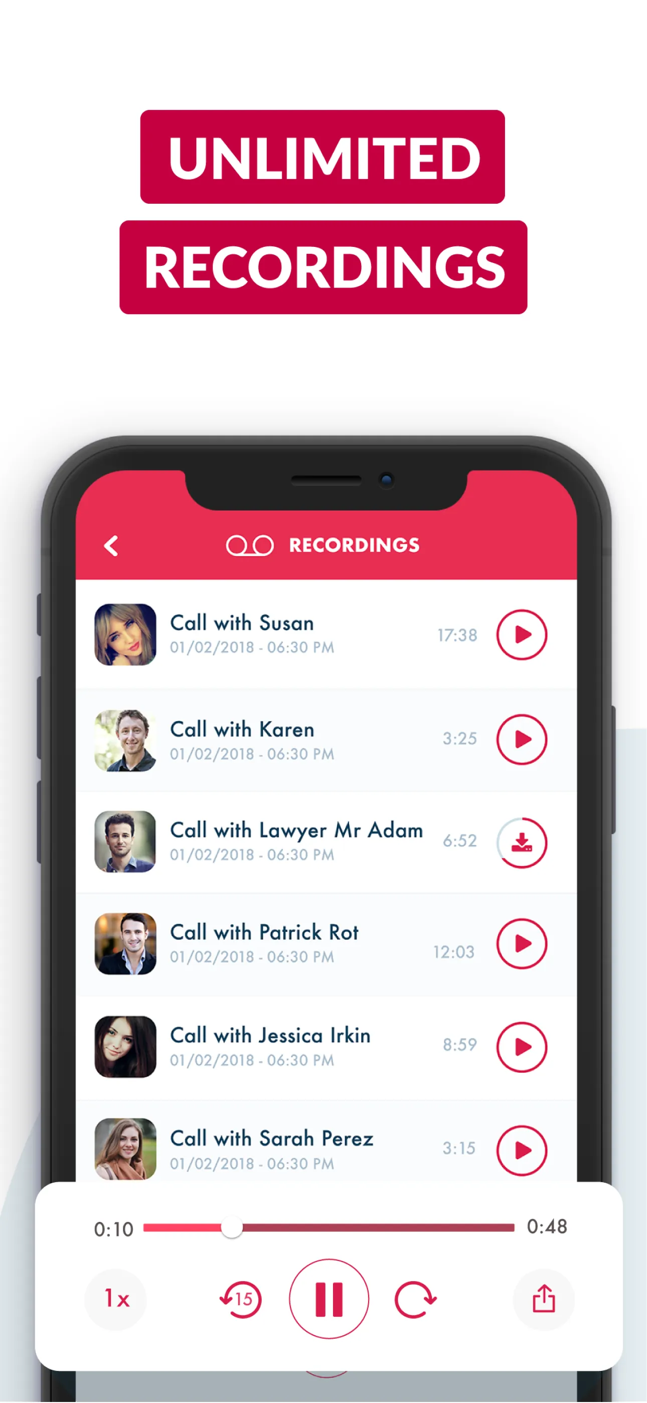 Phone Call Recorder Free of Ad iphone screenshot 4
