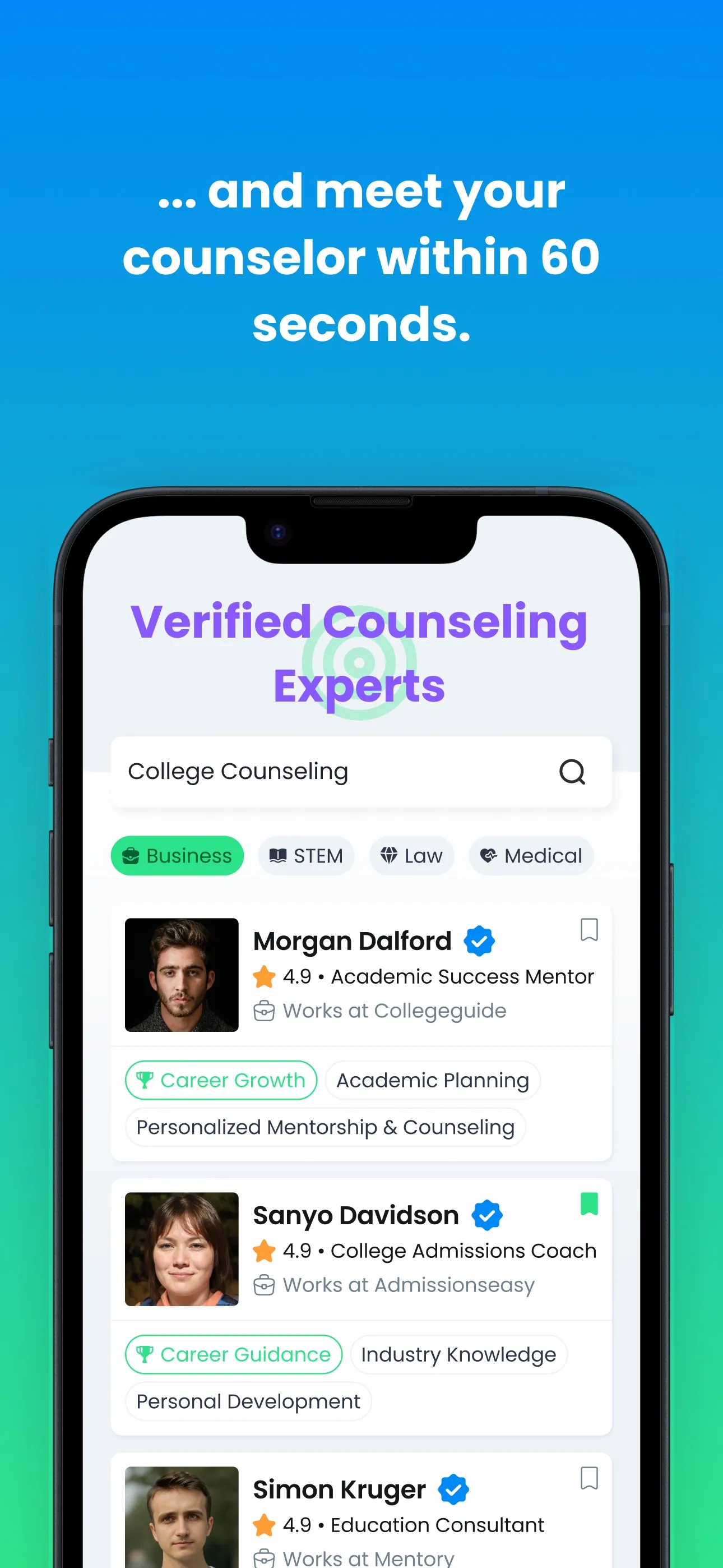 Mentory - College Counselors iphone screenshot 3