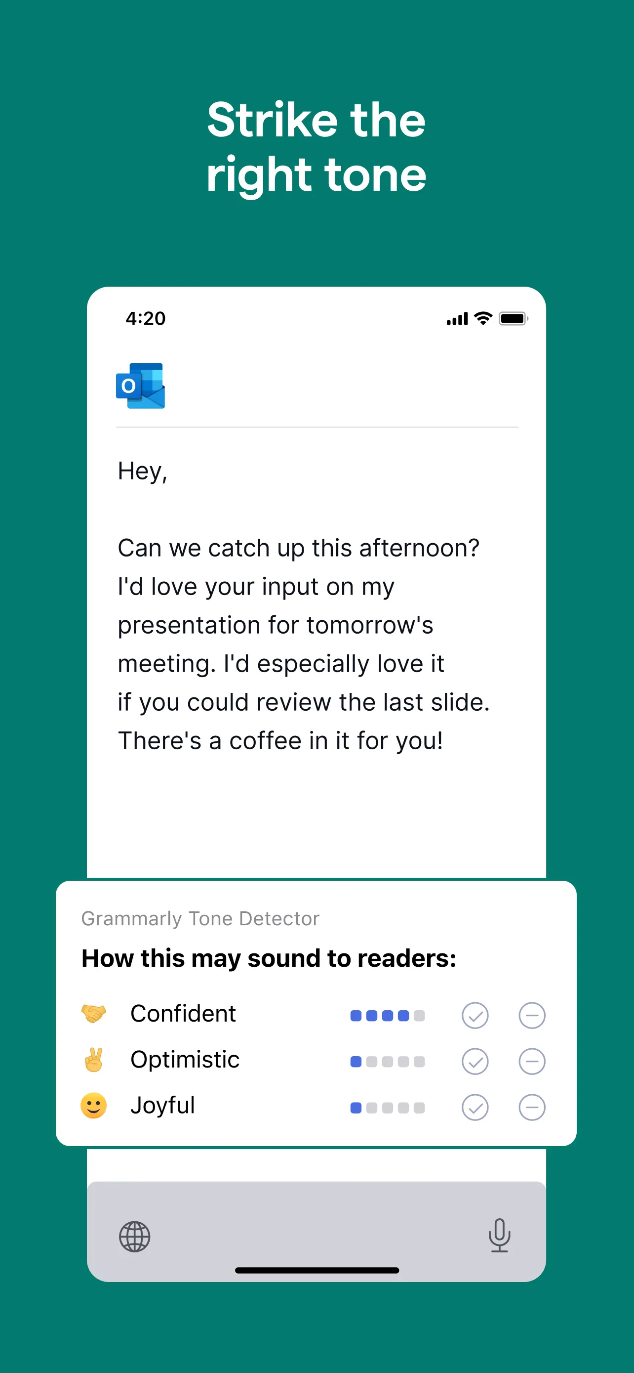 Grammarly: AI Writing Keyboard iphone screenshot 3