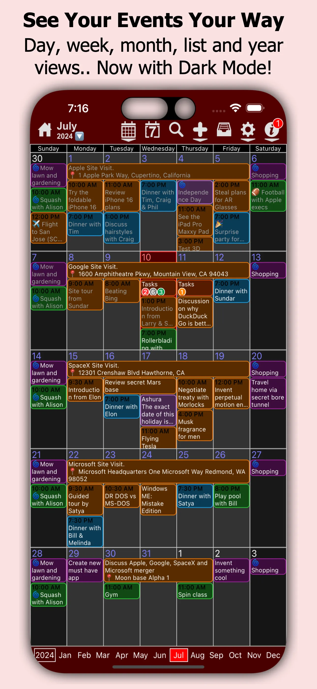 myCal PRO Planner iphone screenshot 1