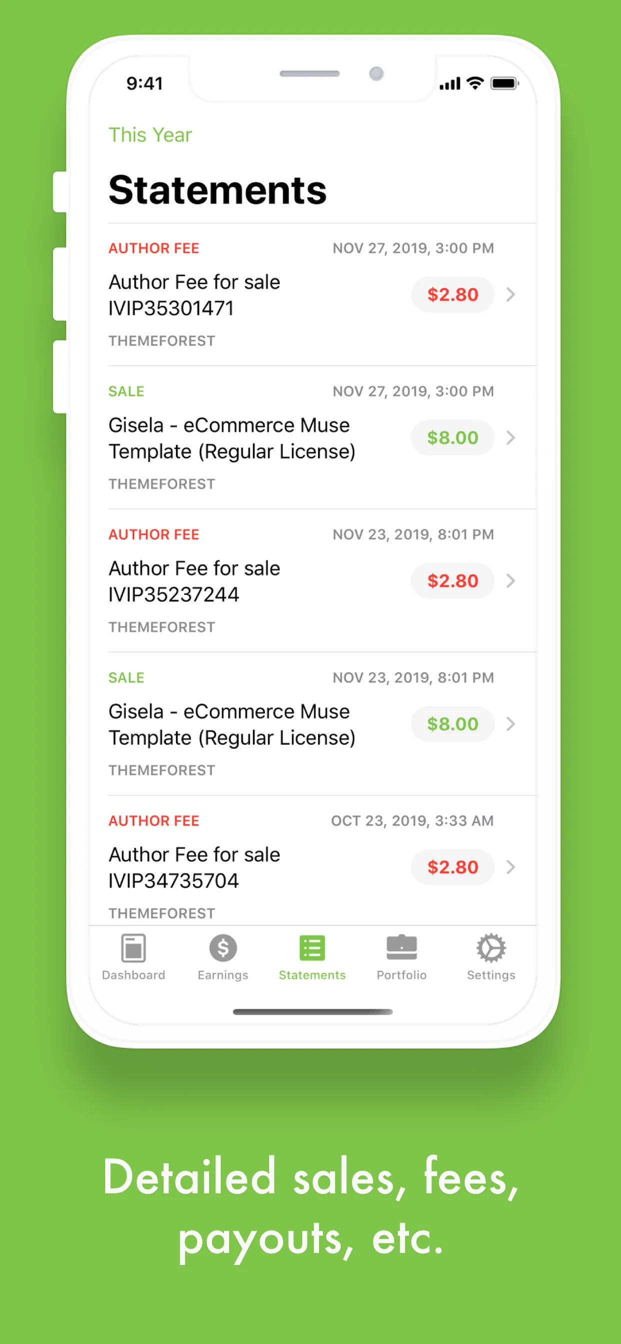 Eden - Envato Sales Tracker iphone screenshot 5