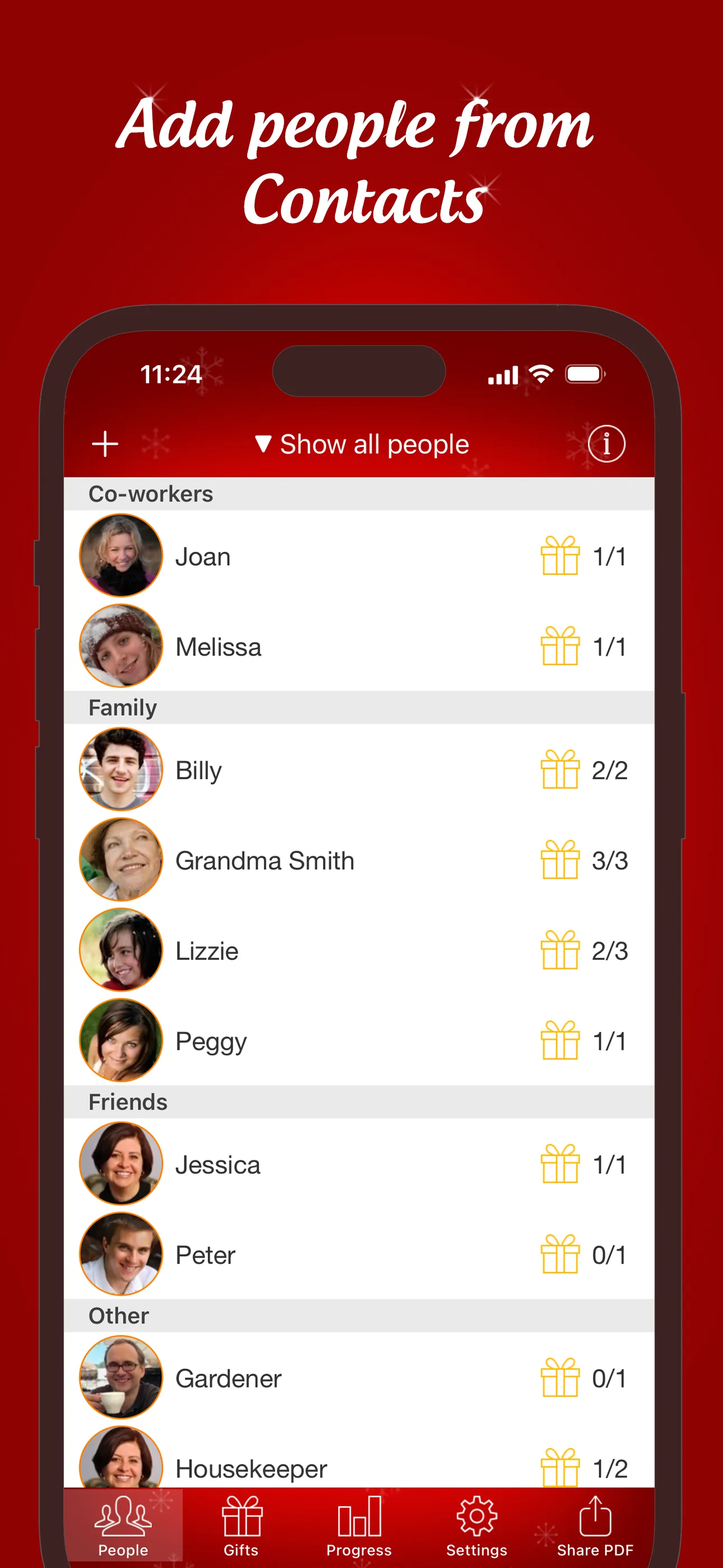 The Christmas Gift List Pro iphone screenshot 1