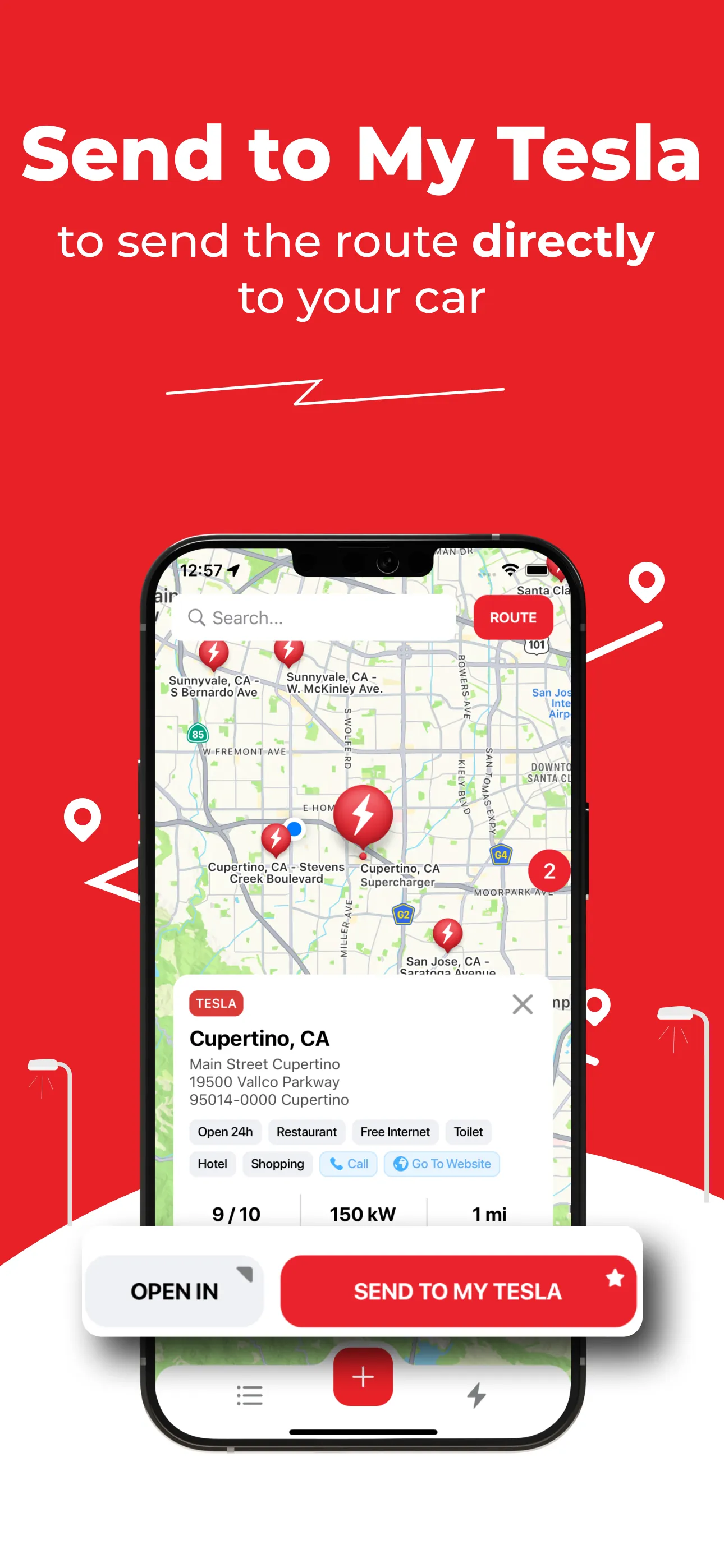 Supercharger map for Tesla iphone screenshot 4
