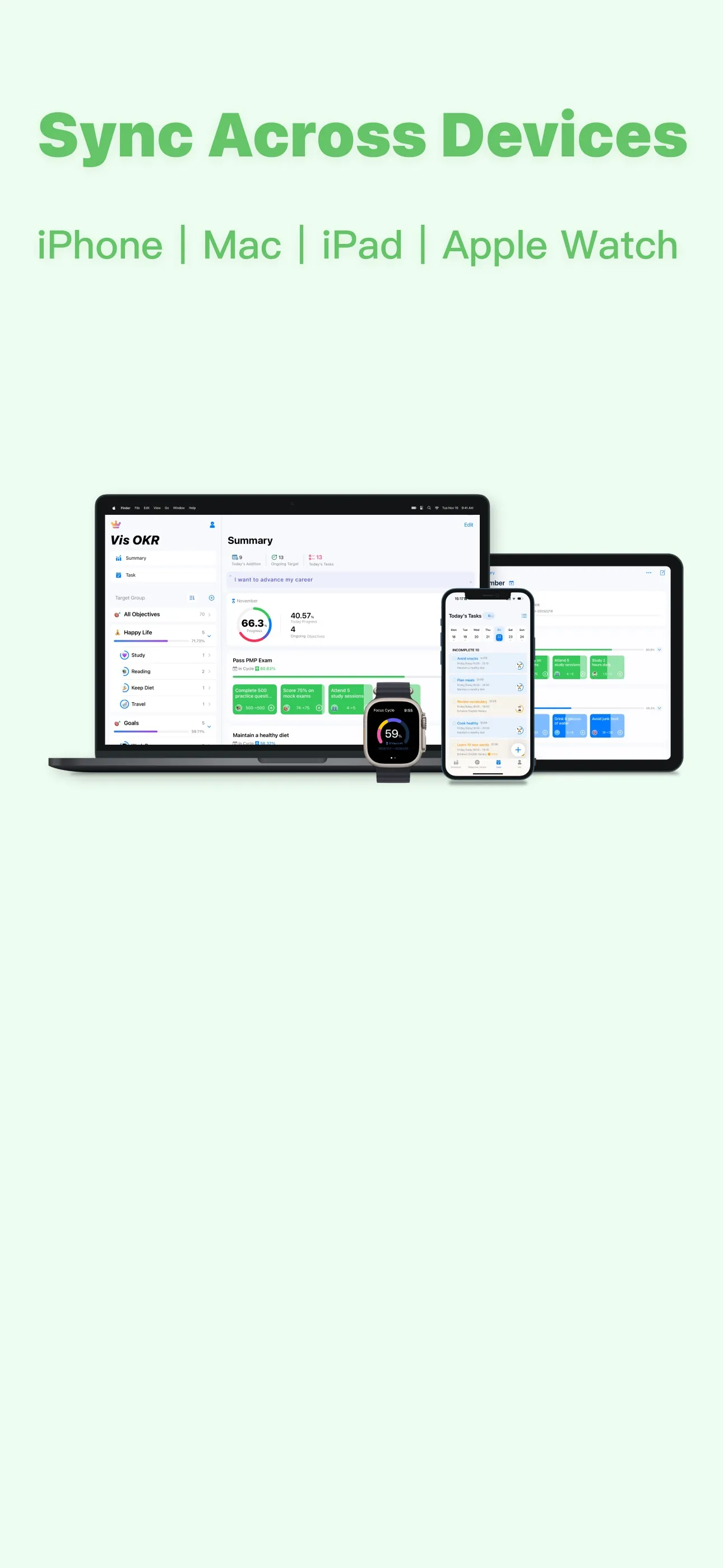 Vis - OKR Goals Planner&To-Do iphone screenshot 7