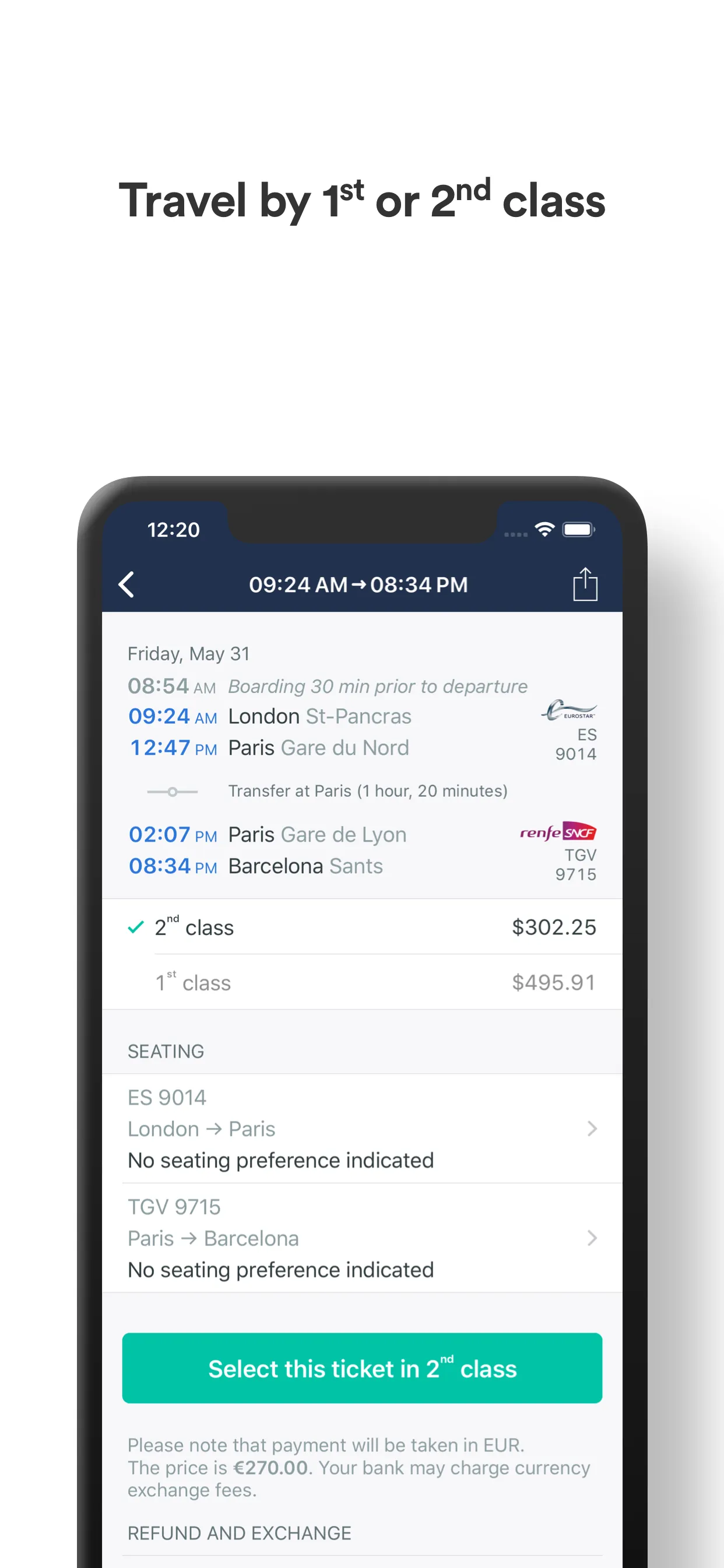 Trainline Business EU iphone screenshot 5