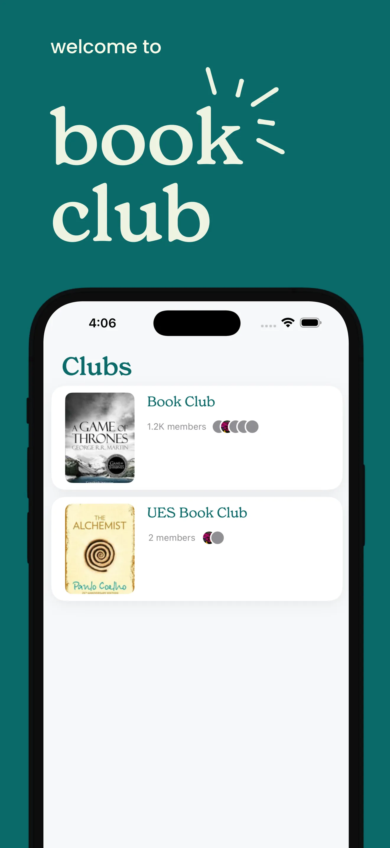 Book Club: Join & Manage Clubs iphone screenshot 1