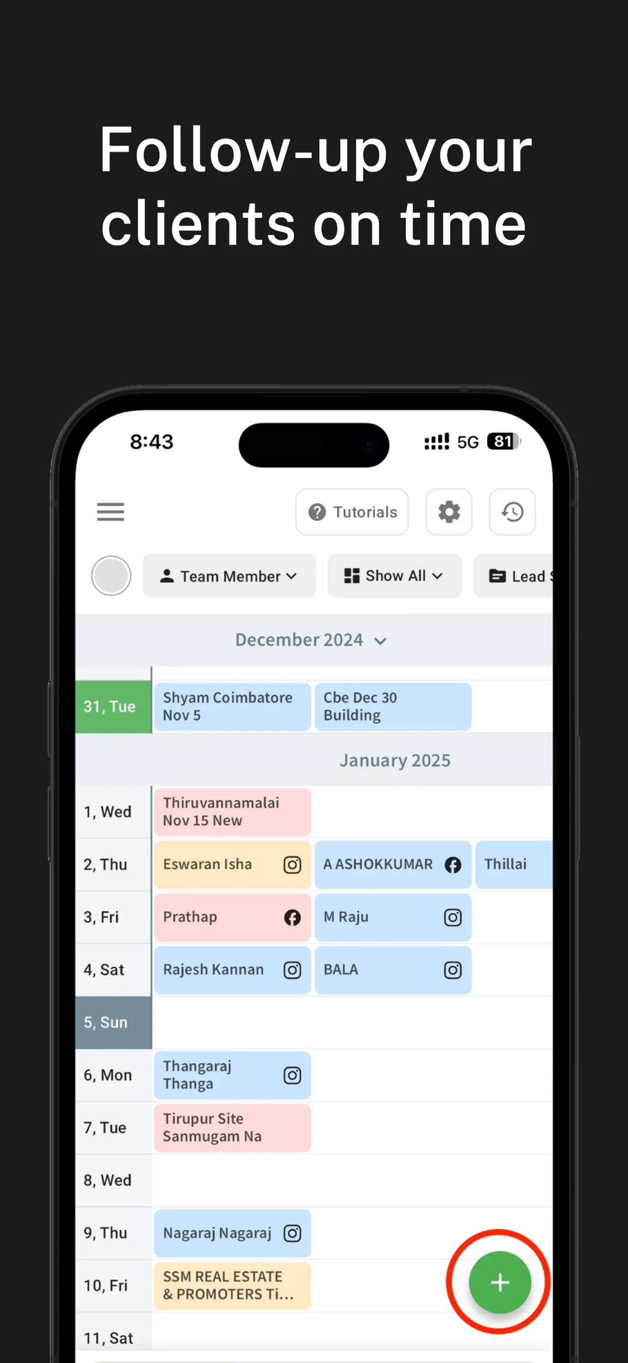 LeedsApp: Customer Follow Up iphone screenshot 1