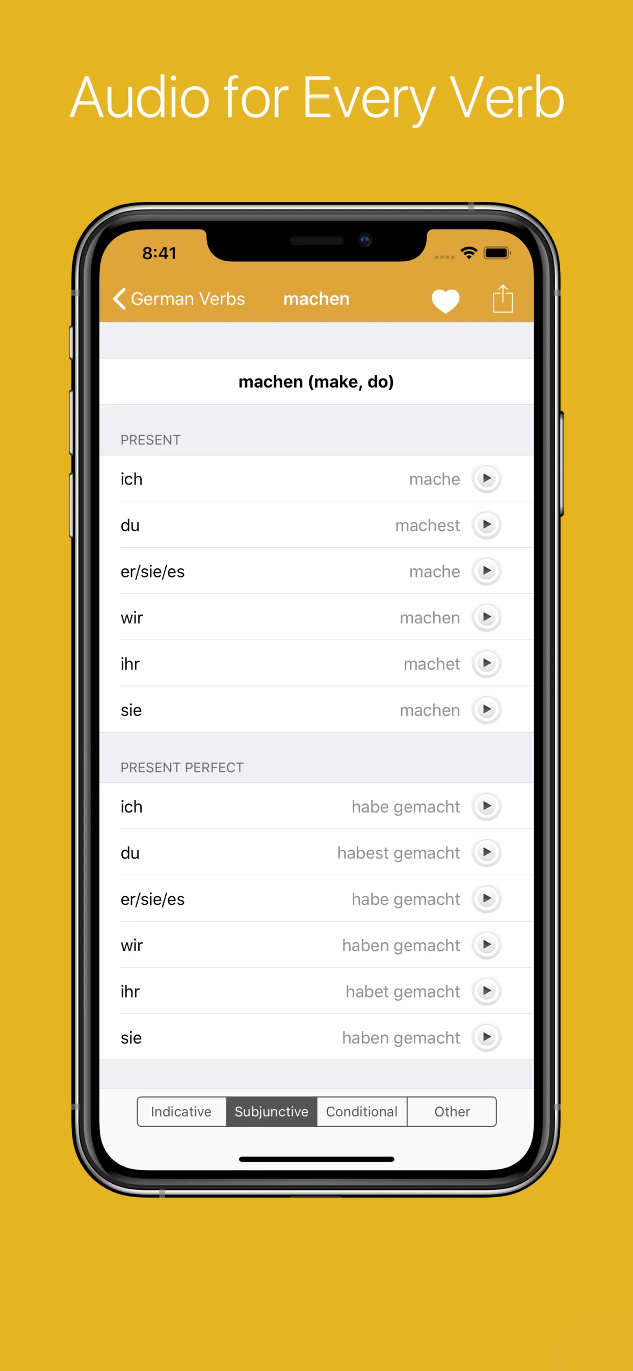 German Verb Conjugator Pro iphone screenshot 3