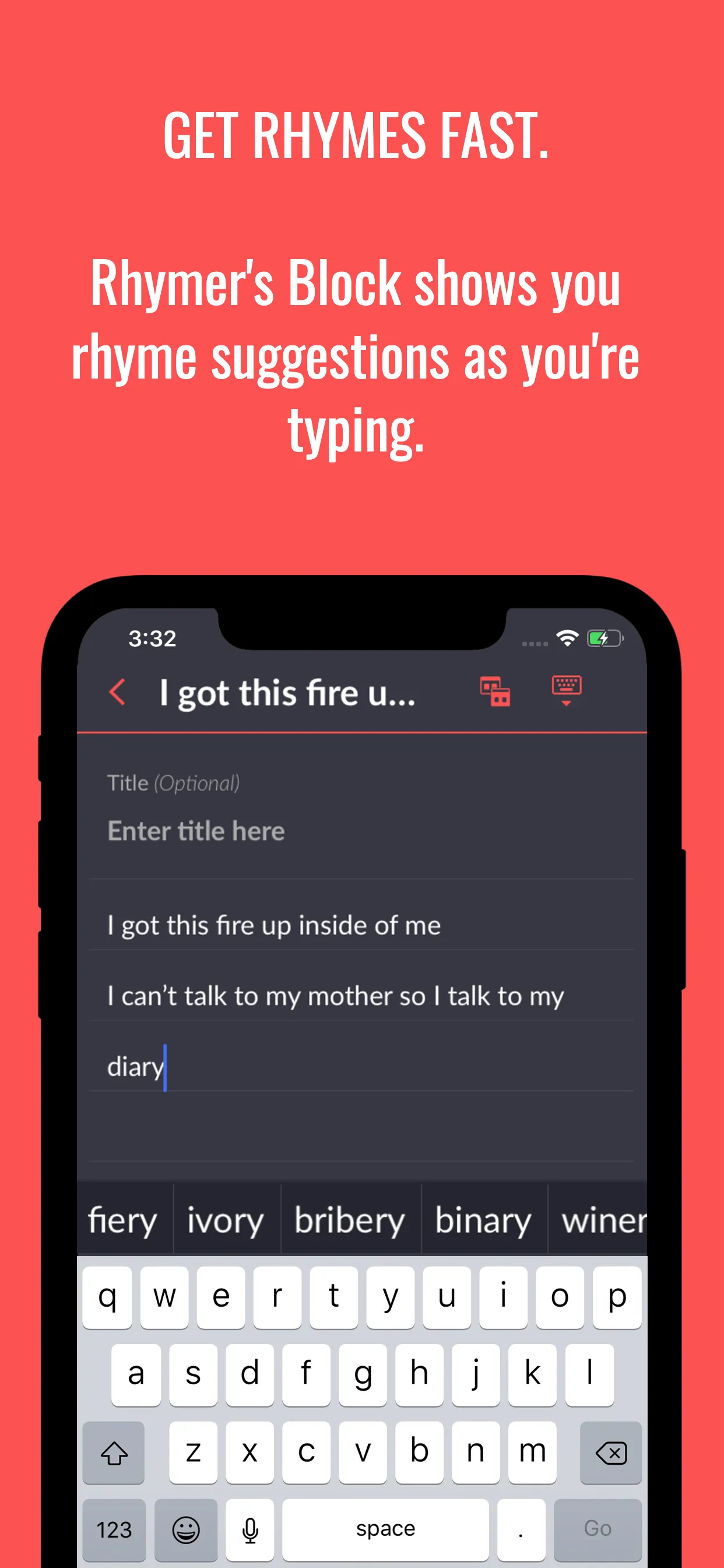 Rhymer's Block iphone screenshot 1