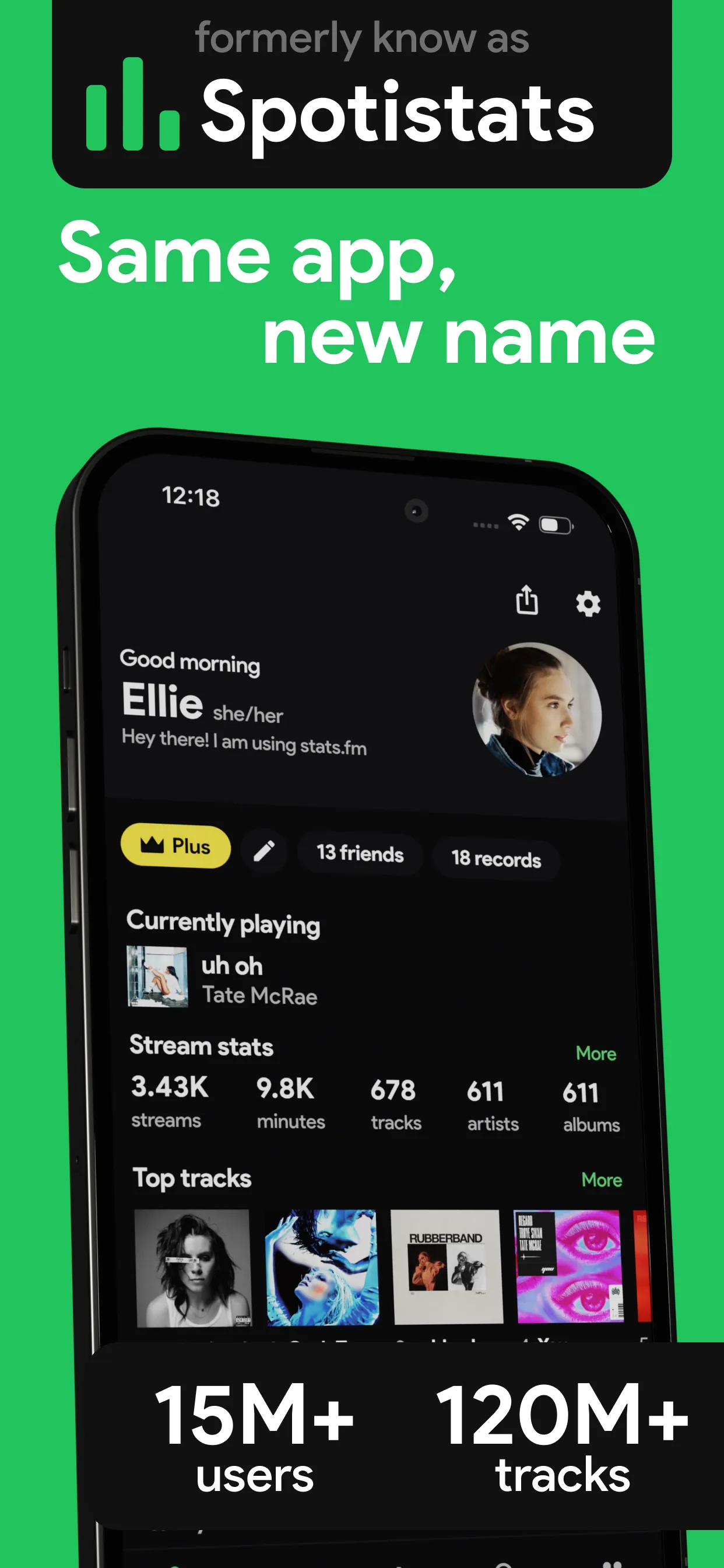 stats.fm for Spotify Music App iphone screenshot 1