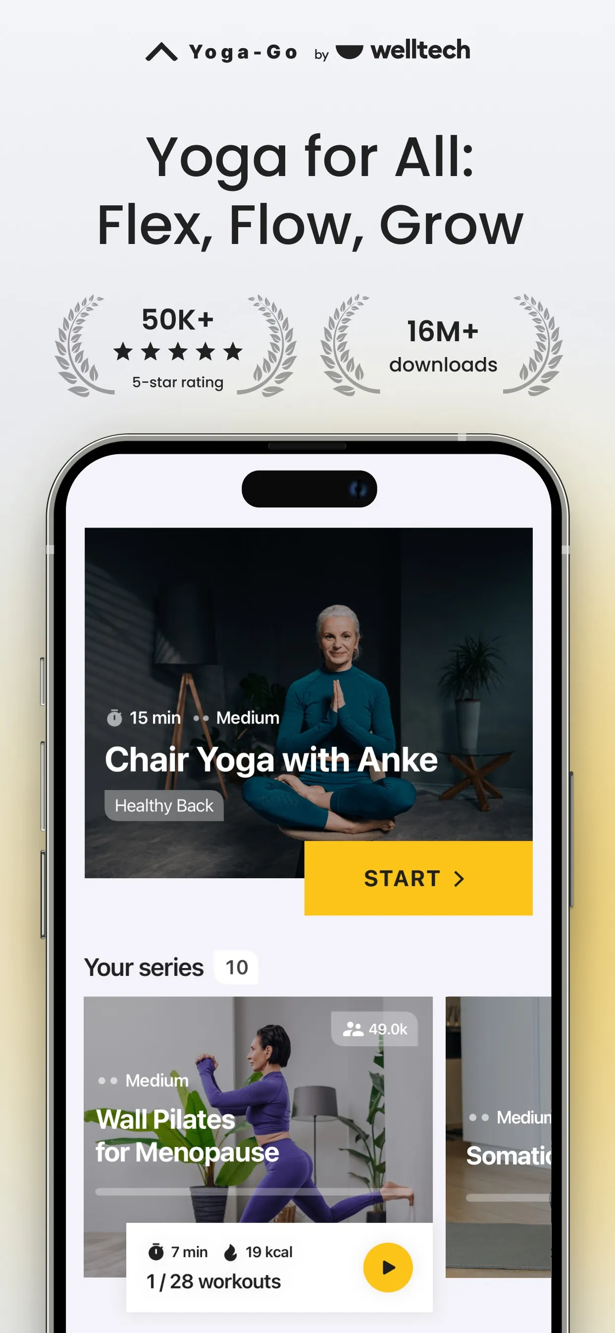 Yoga-Go: Chair Yoga & Pilates iphone screenshot 1