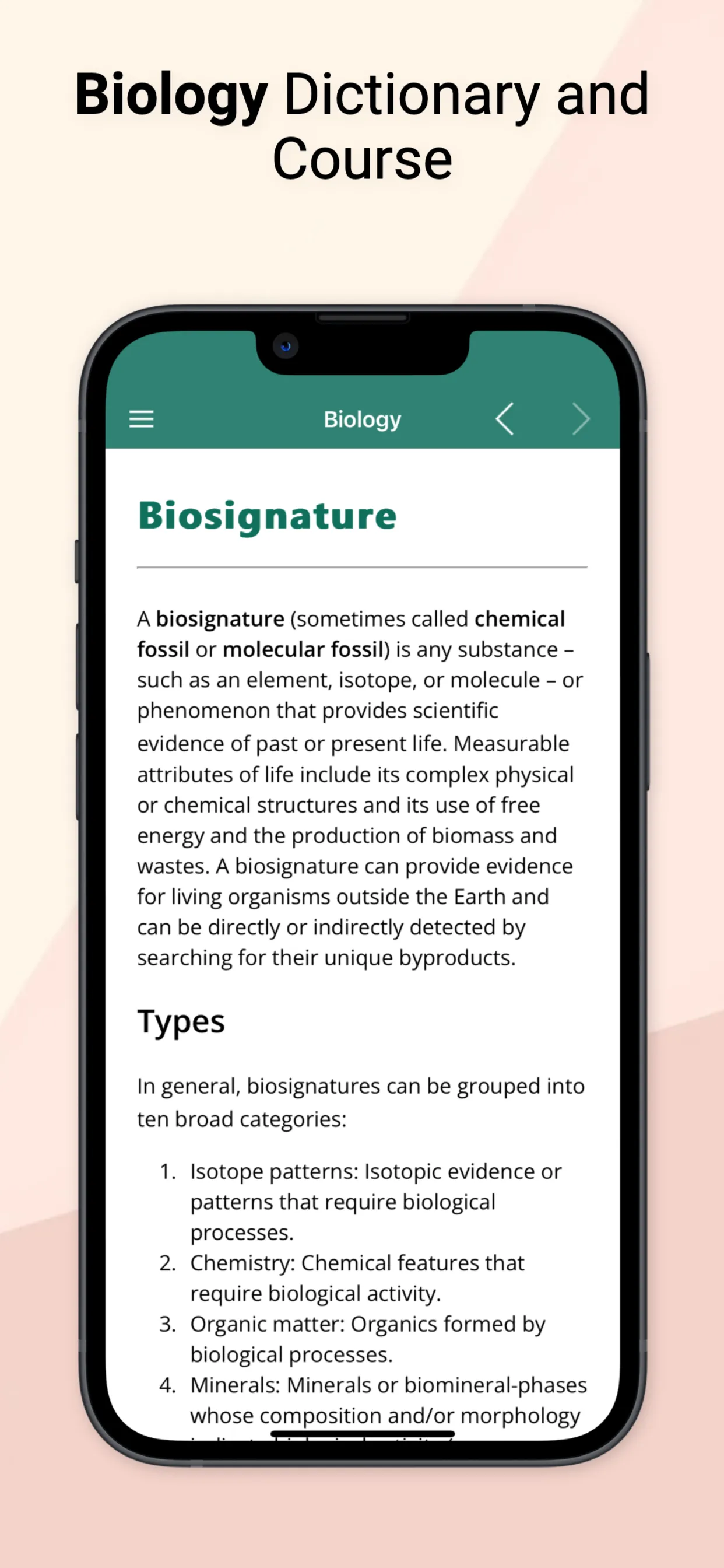 Biology Dictionary & Course iphone screenshot 1