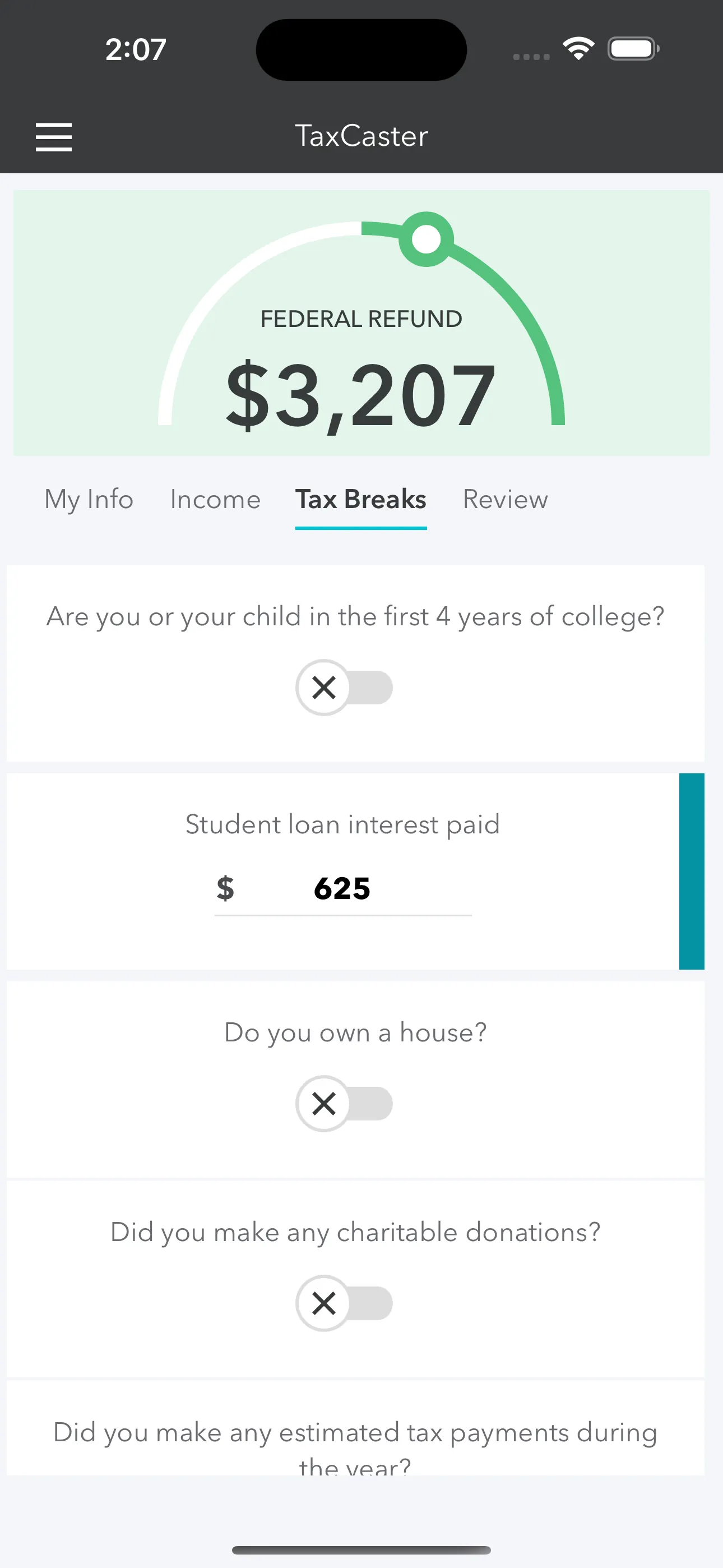 TaxCaster: Tax Calculator iphone screenshot 3