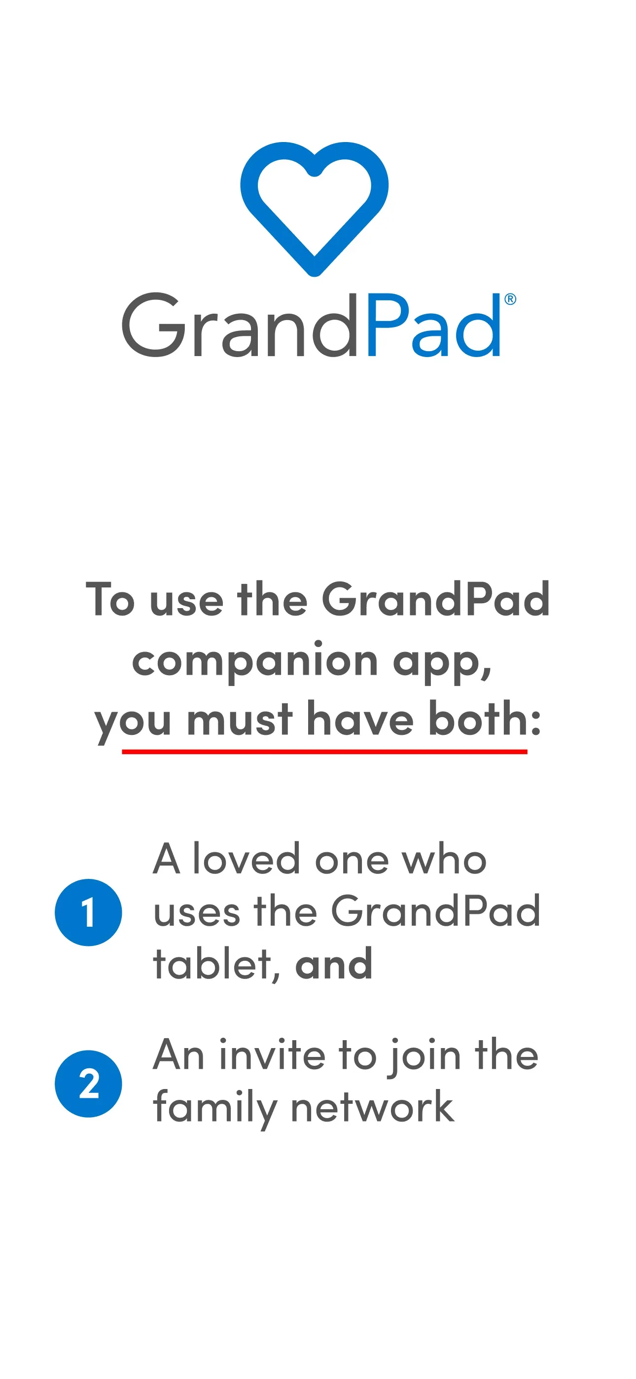 GrandPad iphone screenshot 1