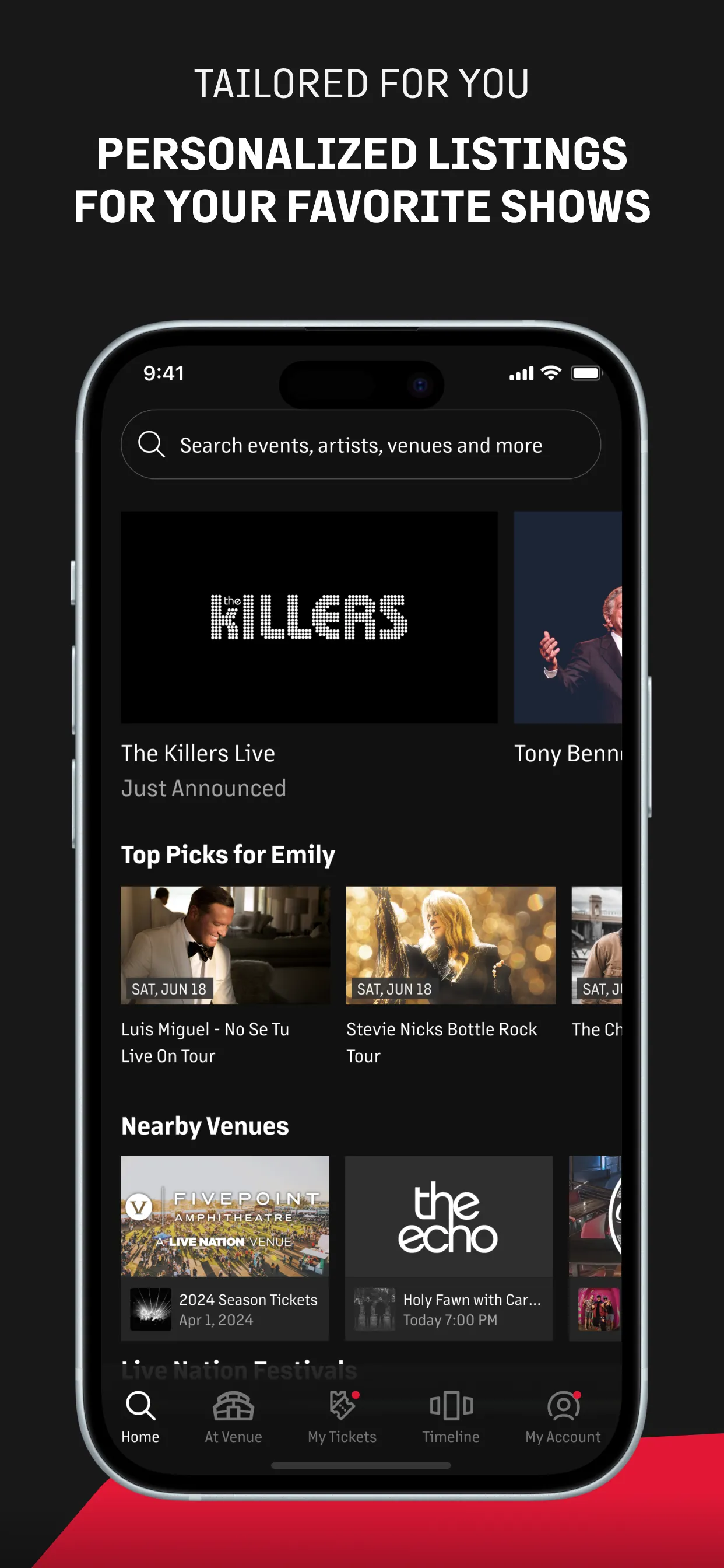 Live Nation – For Concert Fans iphone screenshot 1