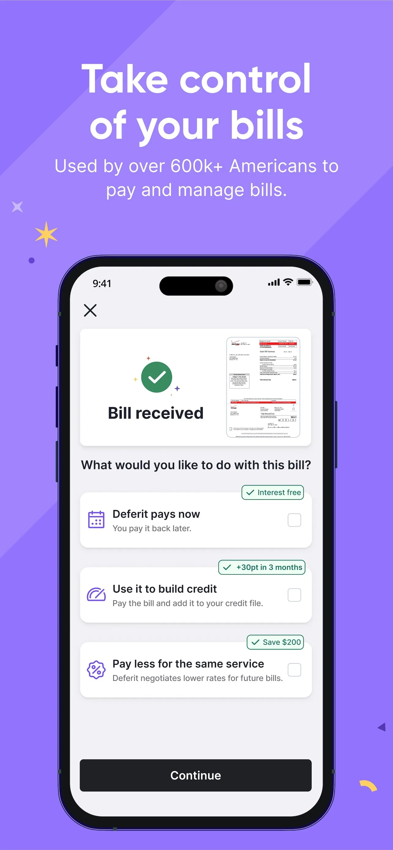 Deferit: Pay bills in 4 iphone screenshot 2