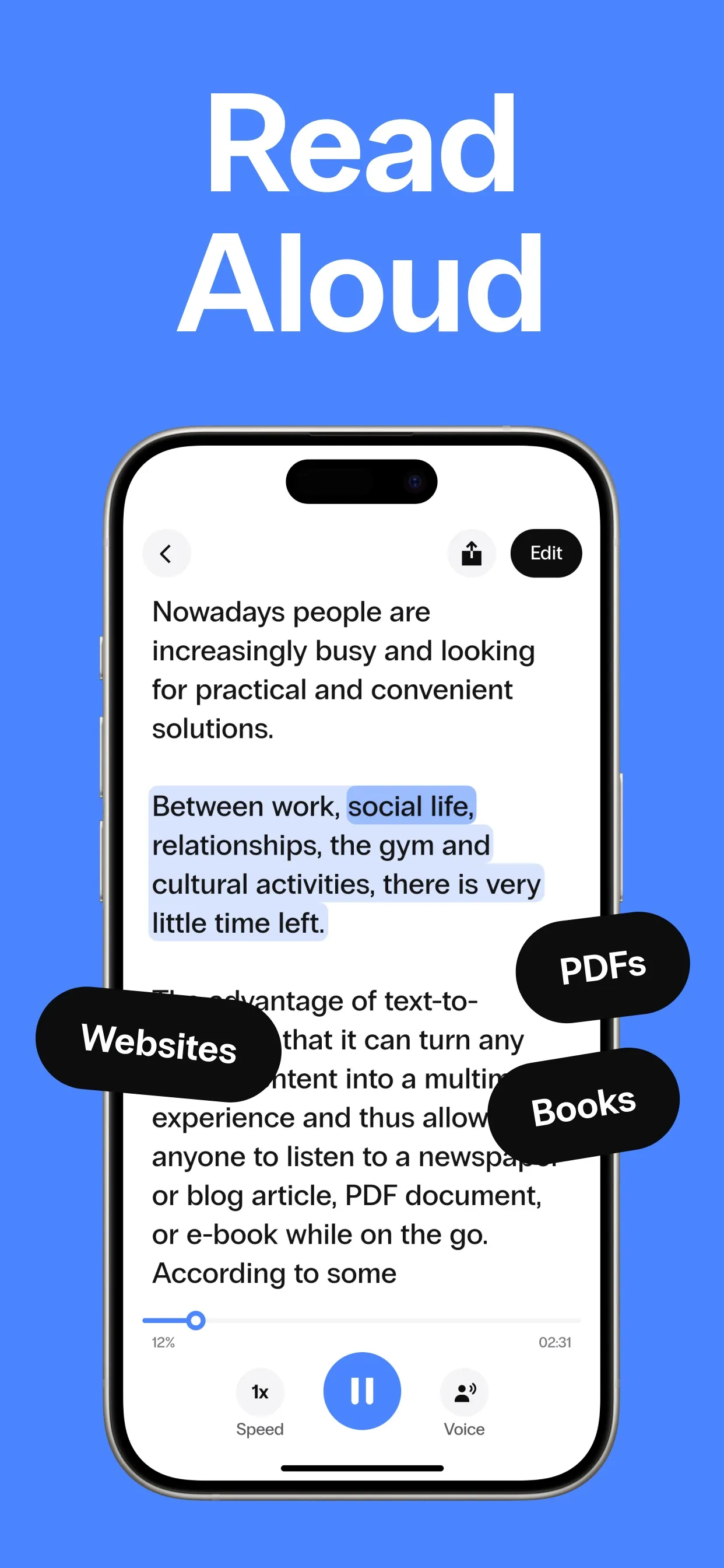 Speak4Me Text to Speech Reader iphone screenshot 3