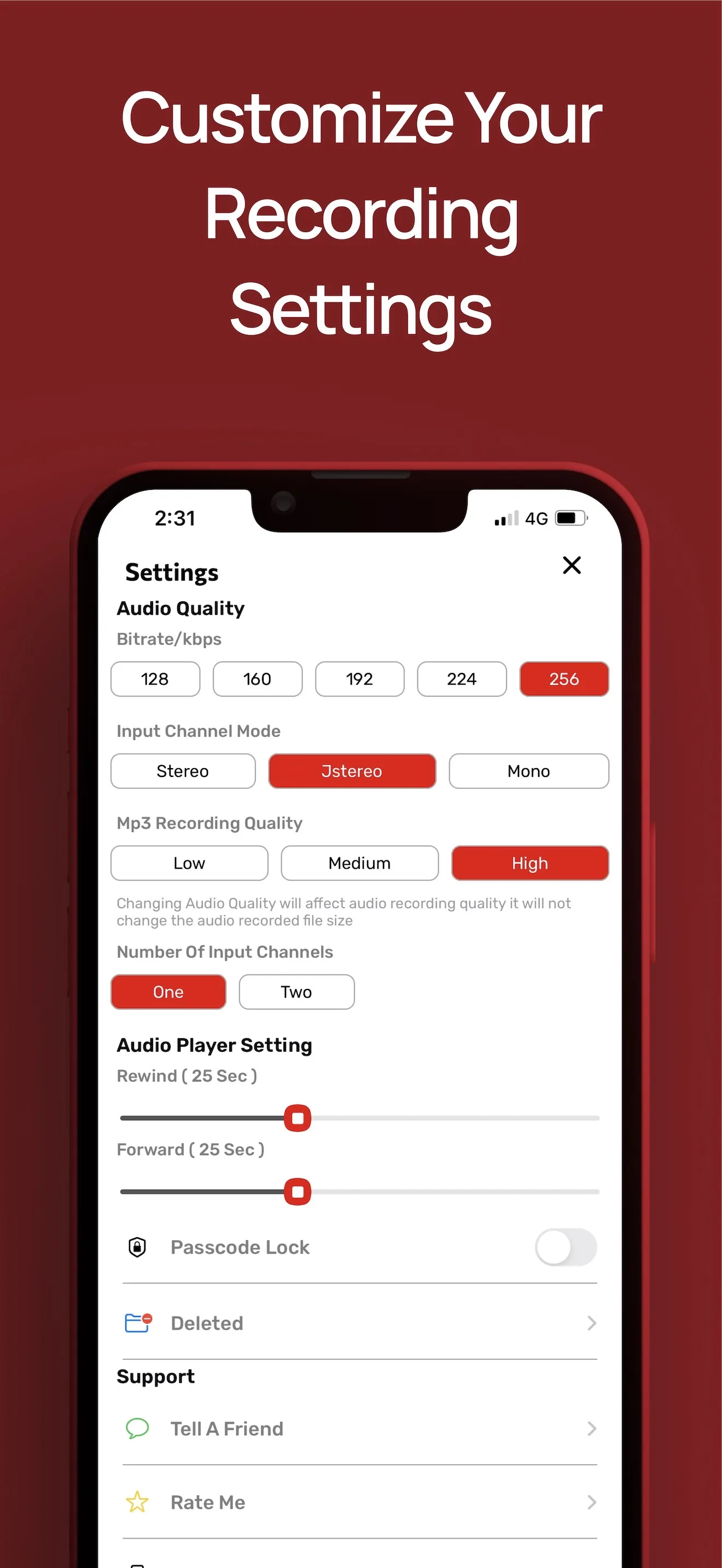 Mp3 Recorder Voice Memo App iphone screenshot 6