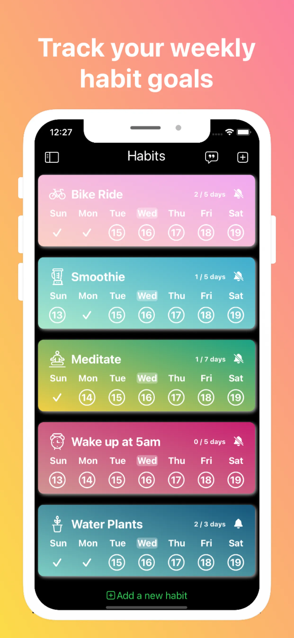 Habit Builder iphone screenshot 1