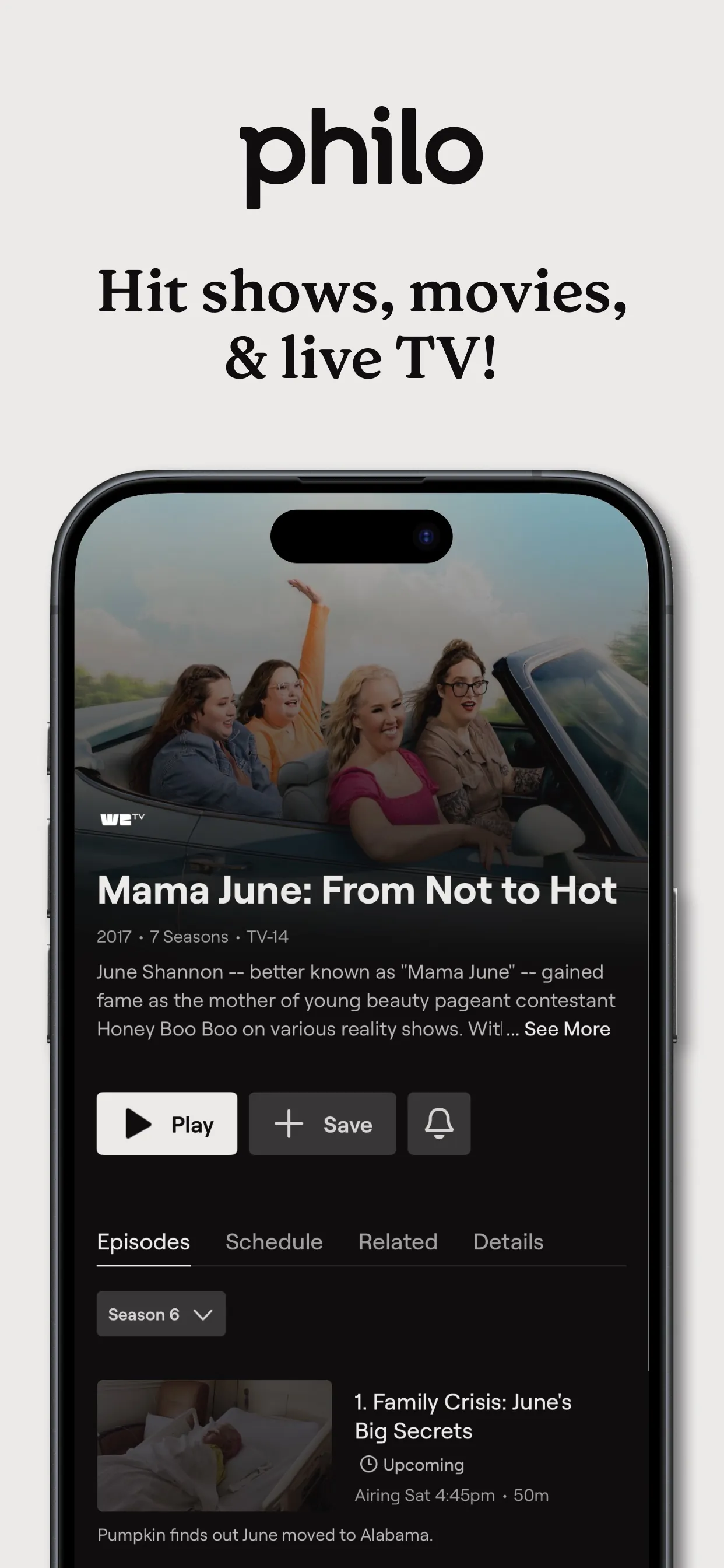 Philo: Shows, Movies & Live TV iphone screenshot 1